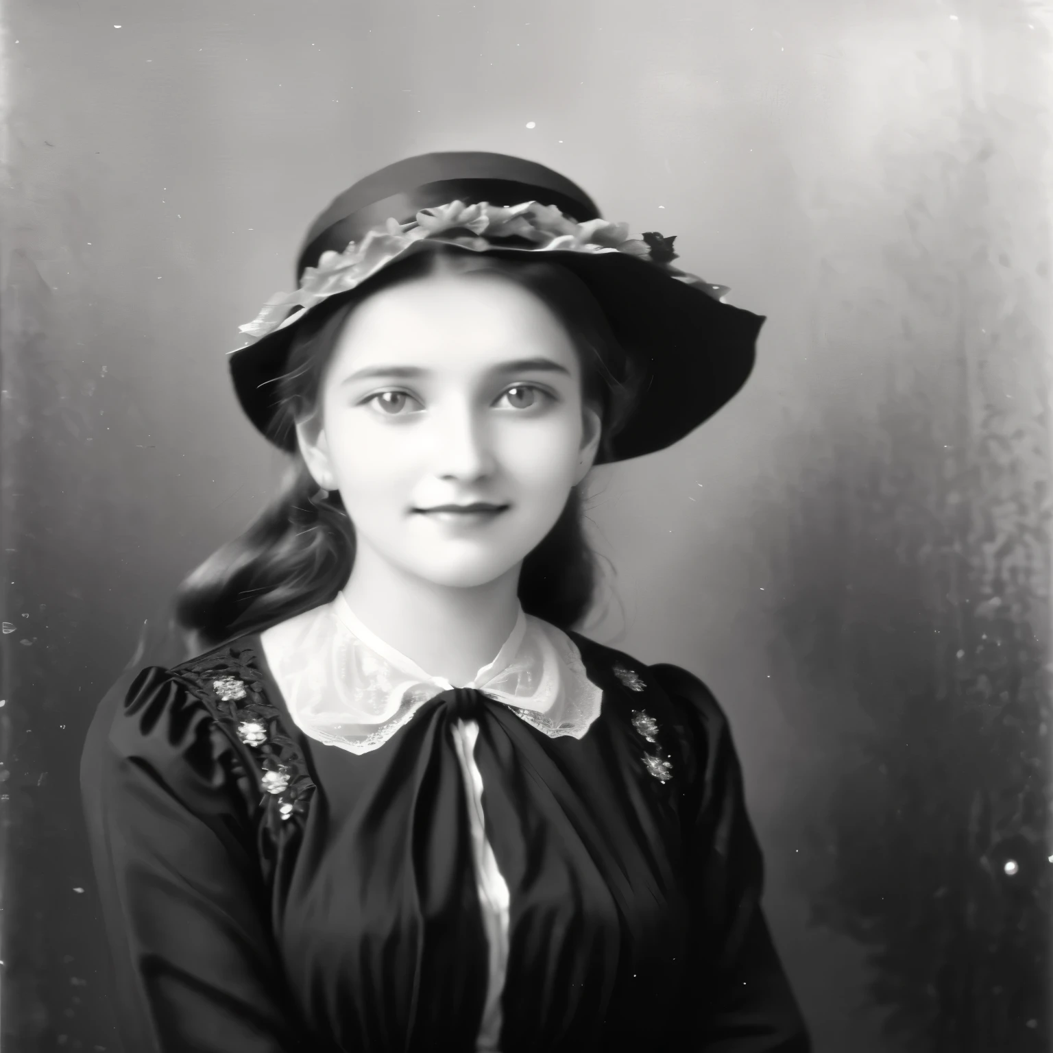 an old photo of a woman in a dress and a hat, in her early 20s, photo of young woman, anna kovalevskaya, a beautiful victorian woman, black-white retro photo 1910, a cute young woman, inspired by Amalia Lindegren, grayscale 1 9 0 0 s picture, 1900s picture