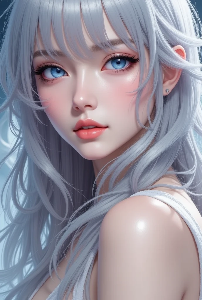 ((masterpiece:1.5、8k、Portraiture、フォトリアリスティックでVery detailedなCG、Very detailed、Particle Effects、Dynamic Effects、Shallow depth of field、Cinematic Light、Lens flare、Ray Tracing、Tabletop、Realistic:1.4、Ultra-high resolution:1.2、Realistic、Realistic))((alone、Off-the-shoulder clothing、Cashmere coat:1.4、Elegant woman posing、look up、Detailed face、bright表情、young, bright, Whiter skin、small breasts、Beautiful cleavage、Best Looks、Ultimate beauty、Shiny silver hair with highlights、bright and shiny hair,、Super long, Silky straight hair、Hair dancing in the wind))(morning、The setting is outdoors in the snow、Surrounded by illuminations)from front