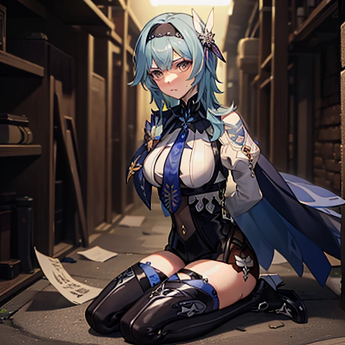 Melusine, ((masterpiece, Highest quality)), Detailed face, Character Sheet, peeing, squatting, ((((Emphasizes sexy crotch:1.35)))、((((Spread your legs wide、Touching the thigh、Lots of pubic hair revealing the crotch、large pointy breasts))))