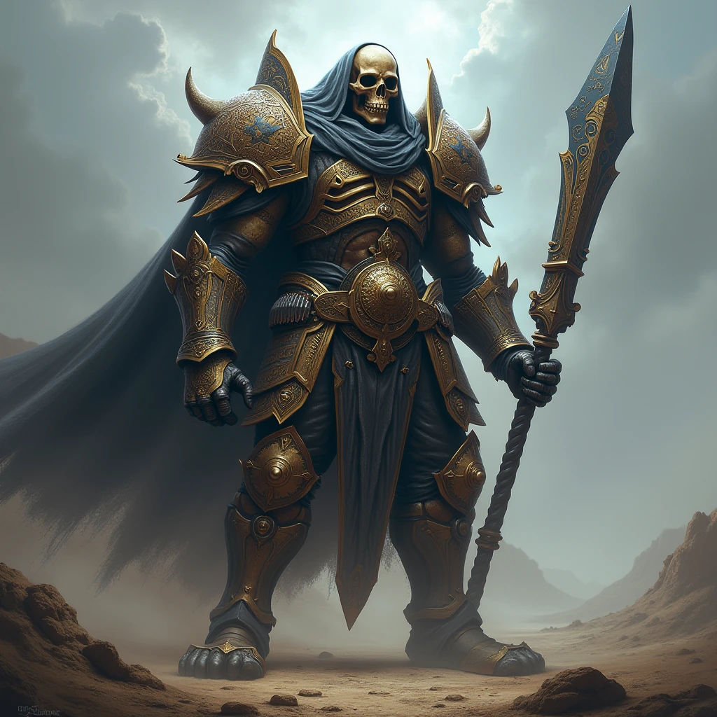 hyperdetailed stunningly beautiful slaanesh djinn robot made of iridescent metals and shiny gems, ornate horns, golden necklace, noble androgynous skeleton inspired by ross tran and wlop and masamune shirow and kuvshinov, photorealistic, concept art, bloody intricate, highly detailed, hd photorealistic, octane render hdr, by artgerm, dnd digital art