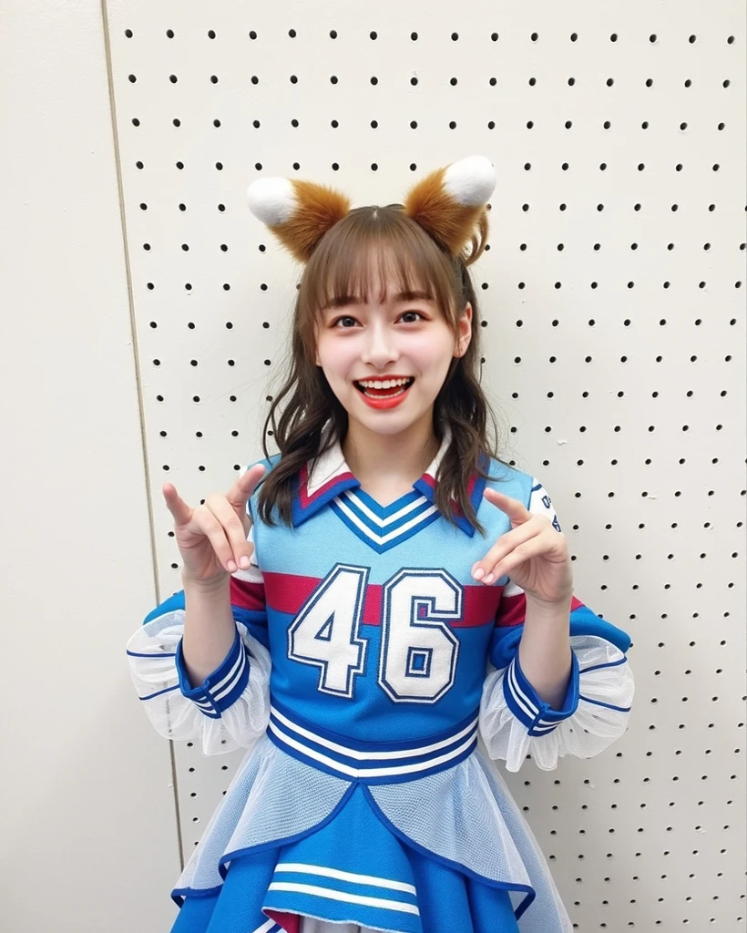 (high resolution:1.5), (masterpiece:1.5), very detailed, best quality, 8k, ((1 girl)), (Cute Japanese woman), cute 2 beauty, (medium breasts:1.5), detailed face, Beautiful and elegant face, cute face, (Round face:1.4), thin lips, natural bangs, arched eyebrows, well-groomed eyebrows, (big eyes with a good balance between the left and right sides), cute eyes, beautiful eyes, beautiful thin nose, beautiful face line, (beautiful skin), medium Hair, Brunette hair, black hair, (natural bangs), (looking at the camera with a Gentle smile), smooth skin, fair skin, (Beautiful breasts), (Slender body:1.5), ((Beautiful cleavage)), smile, 
