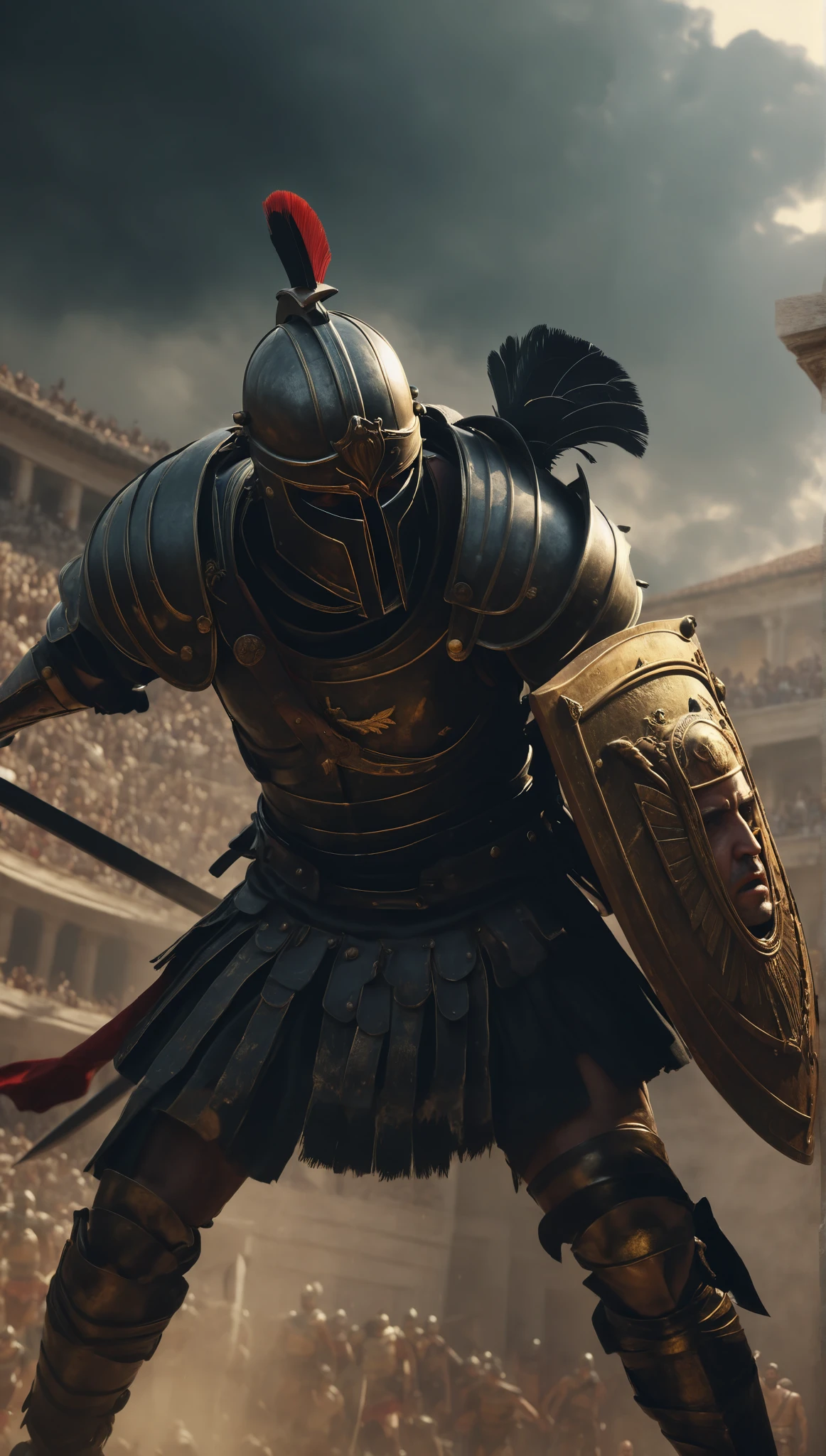 Intense gladiator fight , set in ancient Rome , historical painting , Ultra HD Digital (64k) {{image, cinematic frame , dramatic side lighting , HDR-10, shallow depth of field, vignette, highly detailed , high-budget Hollywood film , cinemascope, moody, epic, gorgeous
, Highly detailed and clean, Photorealistic and cinematic masterpiece, professional photography , realistic, realism, 200K , Raytracing and light effect , Digital, perfect composition, beautiful detailed intricate detailed in an insane way representation of octane trend in artstation, 8k art photography , photorealistic concept art, soft natural volumetric light perfect cinematic , The morning fog shone on their bodies ., award-winning photograph , masterpiece, Rafael, caravaggio, Greg Rutkowski, Beeple, Beksinski, Giger