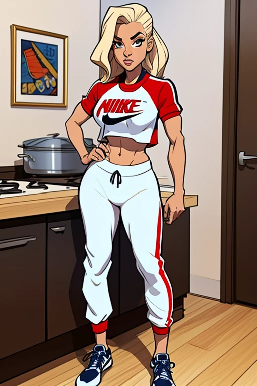 8k,melhor qualidade,obra de arte,extremamente detalhado,realista,1 garota,Mulher europeia,(seios grandes:1.2),decote,[[camel toe]],Corpo tonificado e glamoroso,(tops:1.3),(hot pants:1.3),rabo de cavalo,cabelo loiro,sorriso pretensioso,(Suor nos seios),(Fitness:1.3),olhando para o espectador,tiro de vaqueiro,((praia:1.2)), jogador de voleibol,