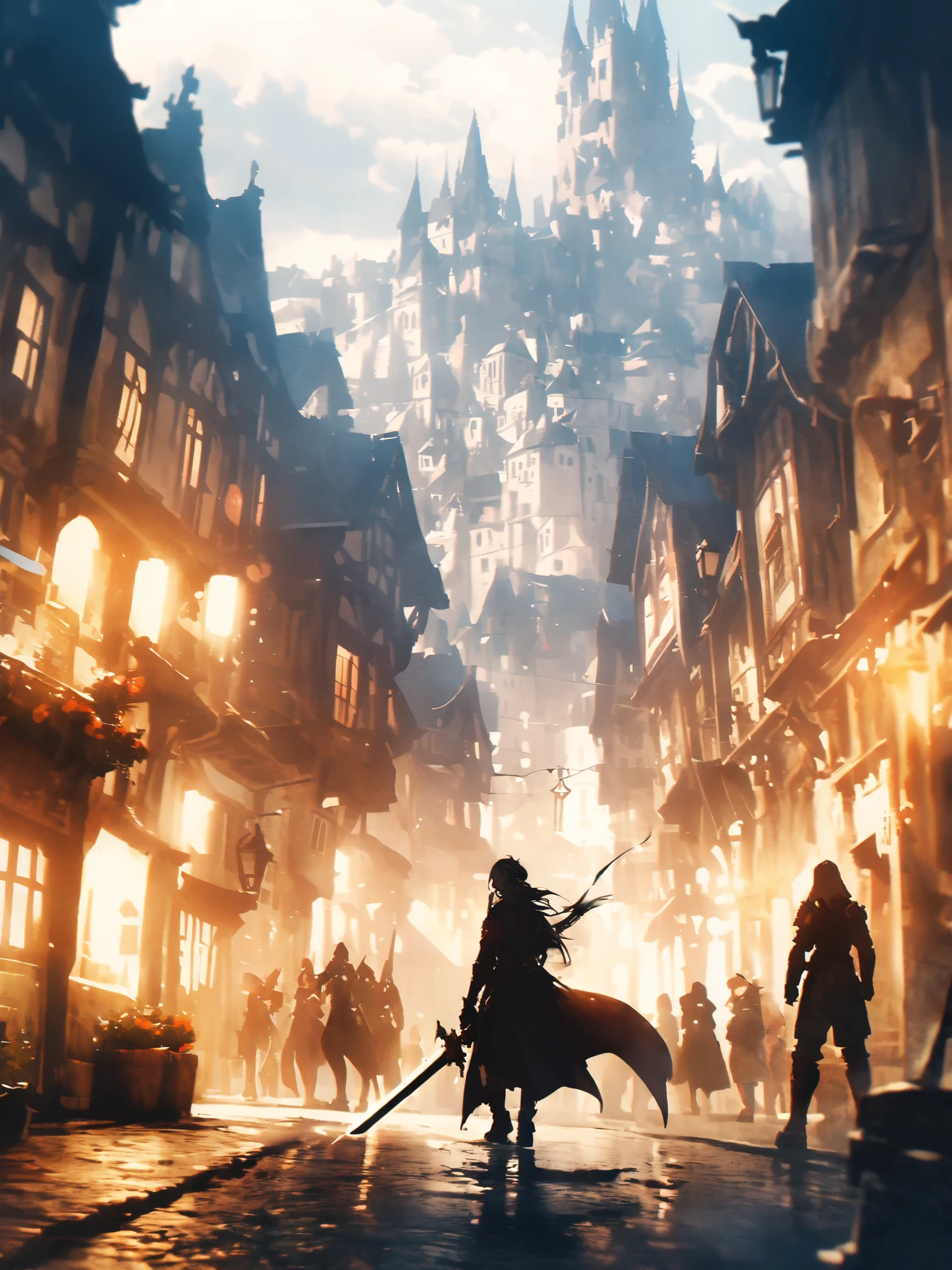 The weapon of fantasy,Magic Sword,cigarette,Town