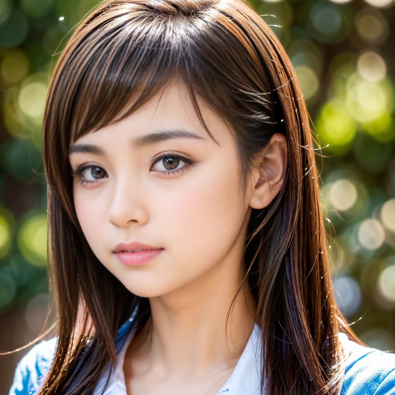 best quality, face focus, soft light, ultra high res, (photorealistic:1.4), RAW photo,(Shinozaki Ai),
1japanese girl, solo, cute, kawaii, smile, (pupil, lights in the eyes), detailed beautiful face, busty, (high resolution detail of human skin texture),(long hair),(portrait),upper body, white traditional kimono, in the forest,
