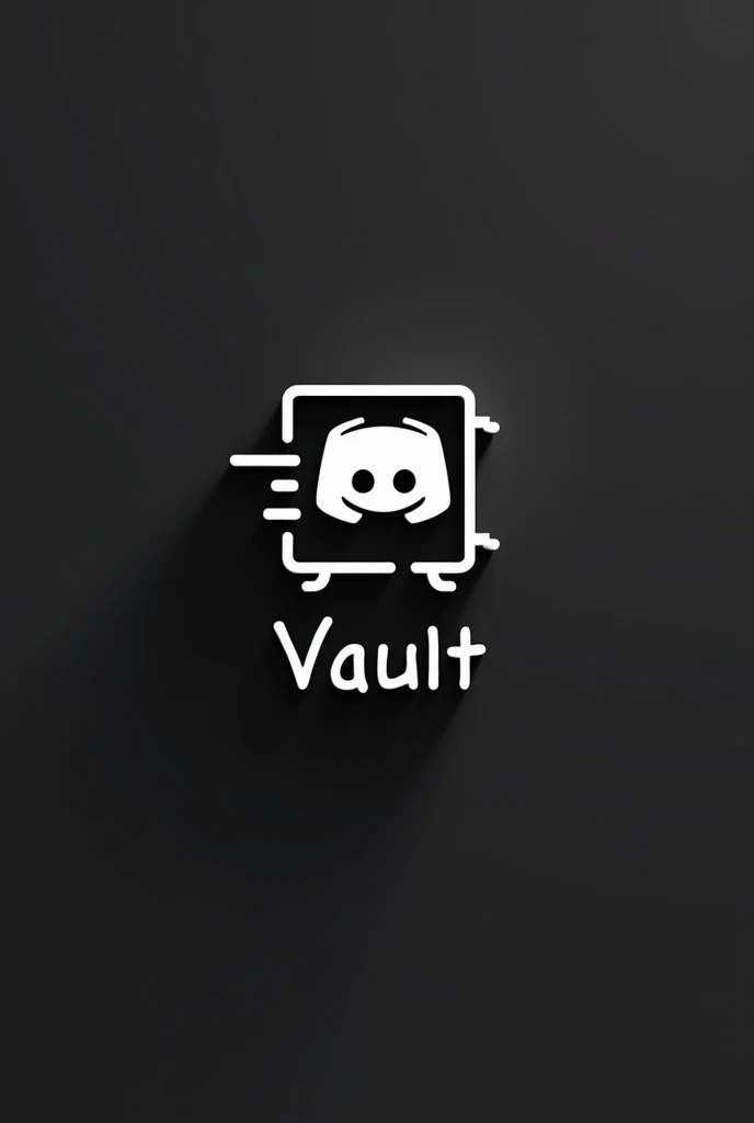 make me a minimalist image of a Discord server icon with a writing "Vault" on the bottom of the safe and that in the background is a safe with some Robux from Roblox , But don't fill , leave a medium amount , with the primary color black and secondary white