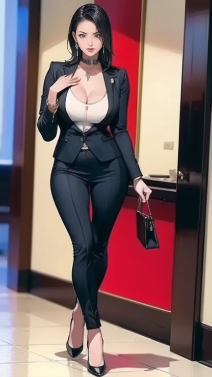 <lora:jolenev1:0.7>, (highly detailed:1.2), blonde hair, glasses, office lady, mushroom, lipstick, mario (series), jolene (paper mario), toad (mario), female, mushroom humanoid, red lipstick, shortstack, 1girl, solo, thighhighs, breasts, high heels, skirt, cleavage, thick thighs, red footwear, large breasts, pencil skirt, thighs, makeup, skirt suit, round eyewear, jacket, black eyes, suit, formal, wide hips, open mouth, full body, miniskirt, short hair