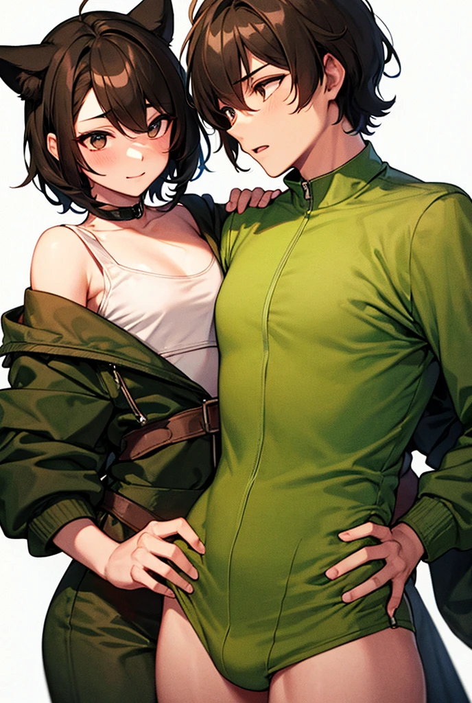 masterpiece, best quality, 2girls, (closeup), 18yo teen, slim, small breast, naked breast, nipple, open green raincoat, goggles on head, sitting, in abandoned train, (hugging, love), warming, caress, smile, heavy rain, downpour, wasteland, grey, desolate, rain, dark, watercolor