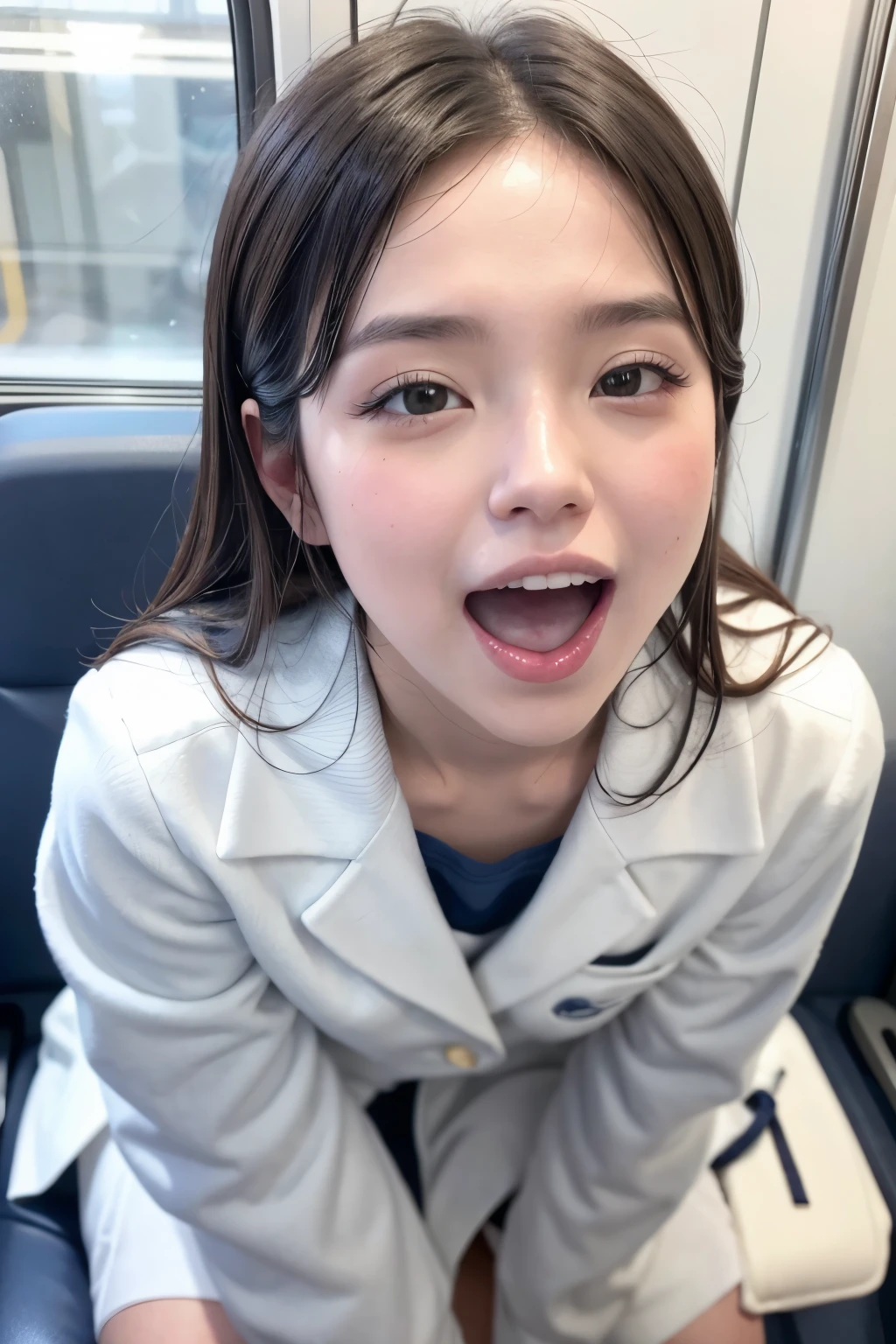 top quality, masterpiece, super high resolution, (reality: 1.4), original photo , cute Japanese girl , , matured, JK uniform in white , Happy smile, , crouching on the train seat, Cinema Lighting, {pmbkk , }{ is present, }{ 1 girl, }{ mouth, |}{Alone, |}{ ejaculates in mouth , |}{ viewers, ||}{How, }{ portrait, |||||}{tongue, ||||||||||}{close-up, ||||||||||}{ facial, ||}{How on tongue, ||}{ eyelashes, ||||||||||||}{nose, ||||||||||||||}{Later oral sex , |||||}{ Upper teeth only, |||||||||||||||}{ man on anthuro , |||||||||||||||}{ on the forehead, ||||||||||||||||}{ heterosexual, |||||||||||||||||}{ 1 boy, ||||||||||||||||||}{ penis, ||||||||||||||||||}{flap, |||||||||||||||||||}{ bukkake with kuraih, ||||}{ erections, |||||||||||||||||||}{Verbal invitation, |||||||||||}{ with semi-closed eyes , ||||||||||||||||||||}{saliva, ||||||||||||||||||||}