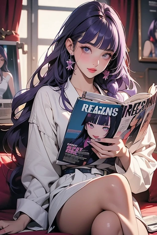score_9, score_8_up, score_7_up, 1girl, window, teddy bear, solo, stuffed animal, stuffed toy, book, curtains, bed, night, moon, long hair, barefoot, black hair, shorts, indoors, sitting, bookshelf, sky, shirt, bubble, pillow, night sky, star (sky), crescent moon, jacket, blue theme, bedroom, ligne claire, on bed, pajamas, lamp, long sleeves, starry sky, shelf, bare legs, open window, blue eyes, cloud, bag, earphones, open clothes, pink jacket, clock, smile, open book, white shorts, short shorts, closed mouth, <lora:ichigoame-xl-v2-000010:1>,
