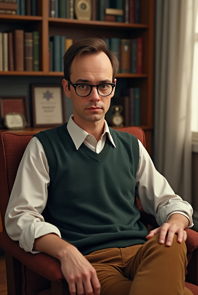 Sheldon Cooper with his hands on his testicles