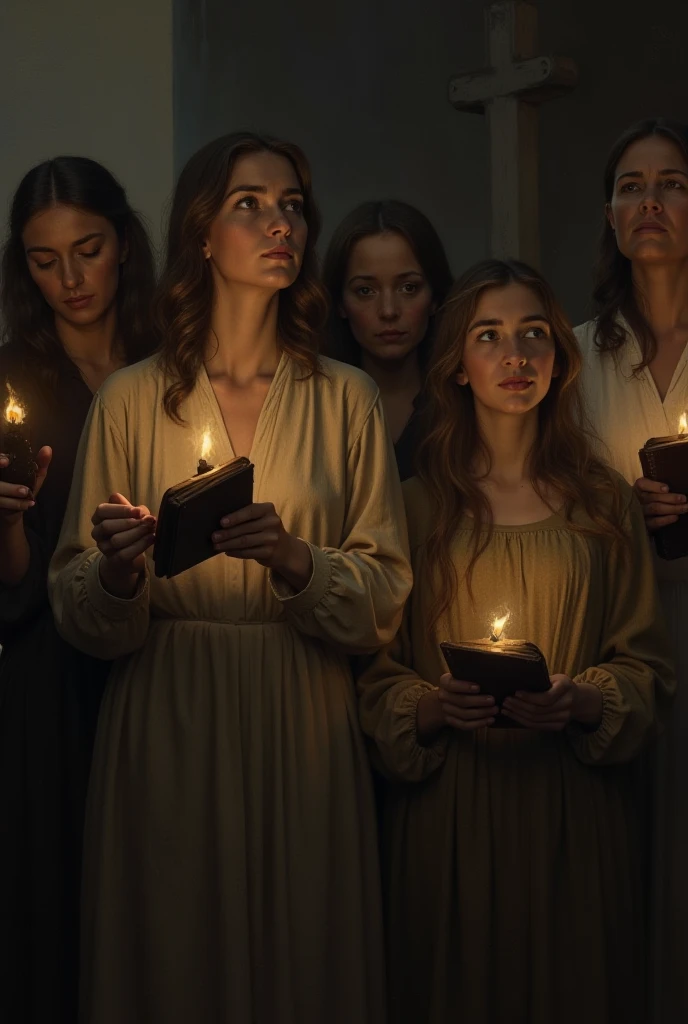 A group of woman groaning in prayer