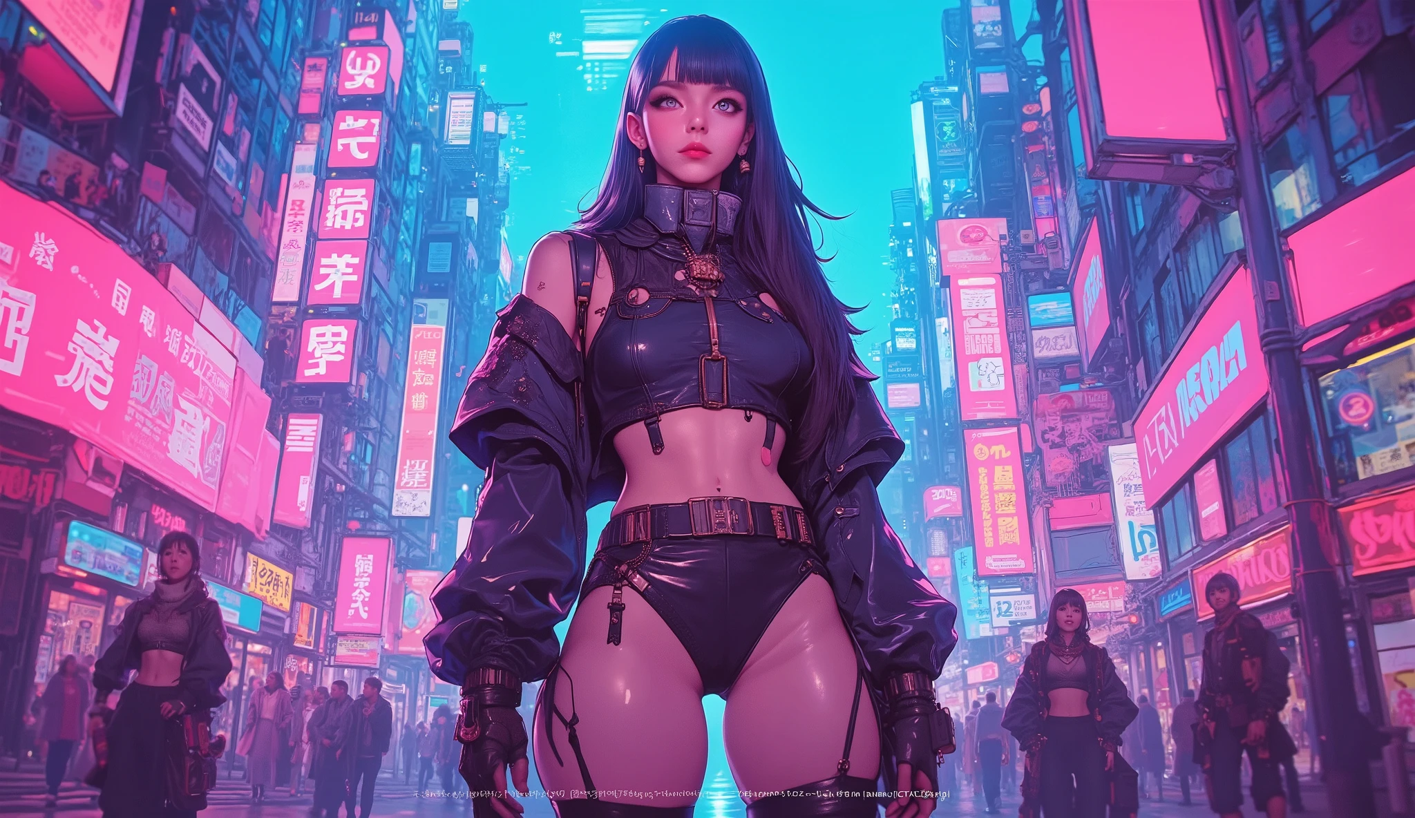 highres, (masterpiece:1.2), (best quality, highest quality), cyberpunk femboy,small tits, black and hair, red eyes, femboy Gothic skinlines cyberpunk slut, wearing cyberpunk attire, cyberpunk, , skinlines, opening sexy lips, moaning, Beautiful big thighs showing oiled long legs, beautiful body, Beautiful Nose, Beautiful character design, skinlines, cyberpunk ,perfect face, wallpaper,perfect lighting, Colorful,ultra highres, 8K, HDR, standing up, cameltoe, cock wet, wet panties, double colors hair, standing up, hard bulge in pants, men with cock in pants, fully clothes, digital appearance, glowing tattoos, neon lights,