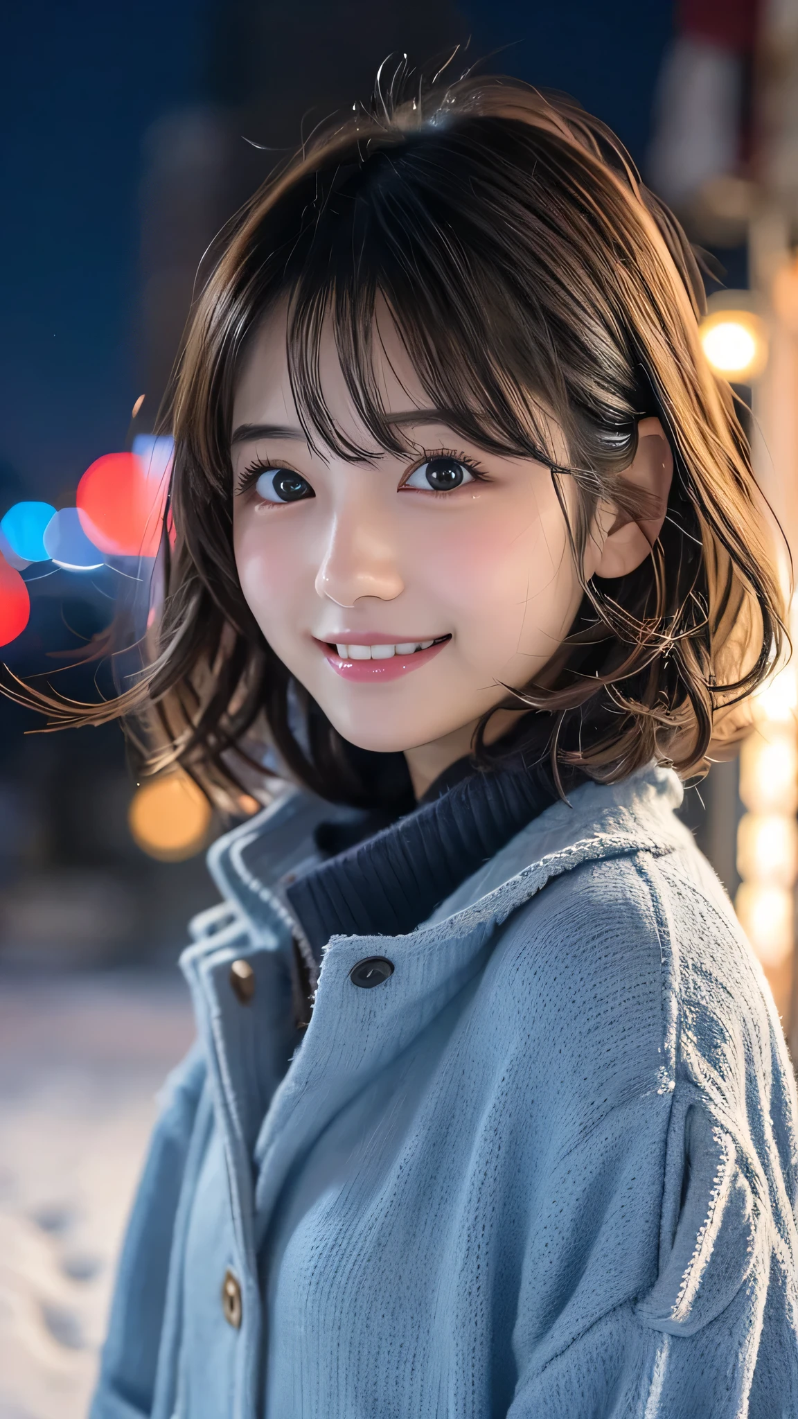 Produce the highest quality and highest resolution 8K images。The model is a 20-year-old Japanese woman.。The image depicts her posing and smiling for the camera.。She has brown eyes and a model figure.、She has an idol-level cute face.。The hair is curly。Skin has a healthy color。Clothes、I'm wearing early summer clothes。