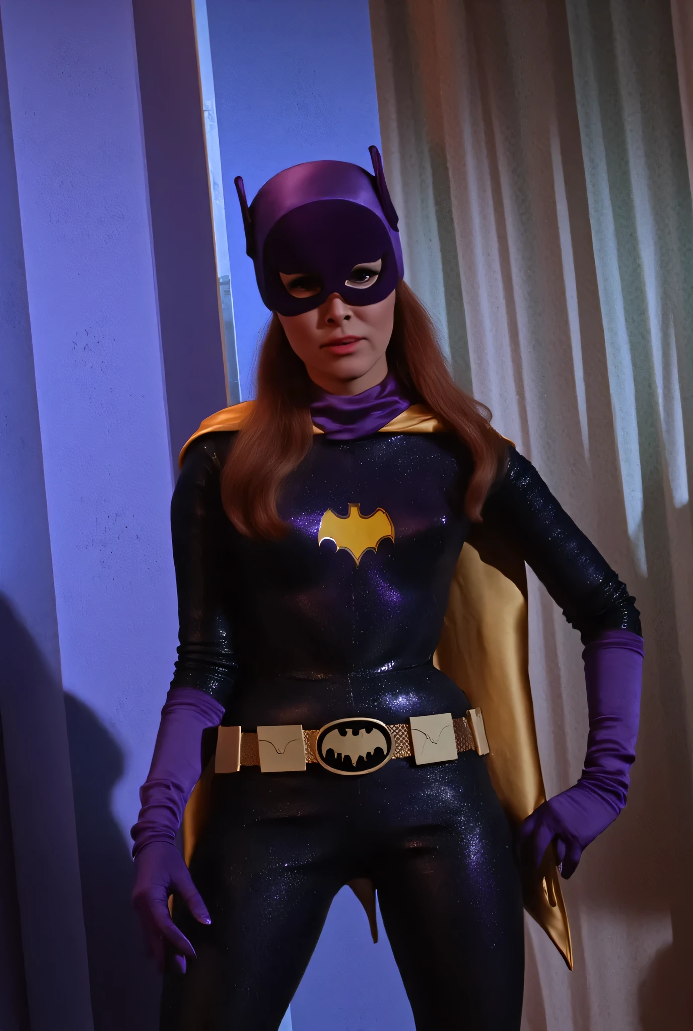 catherine-z is dressed as b4tg1rl woman, black hair
