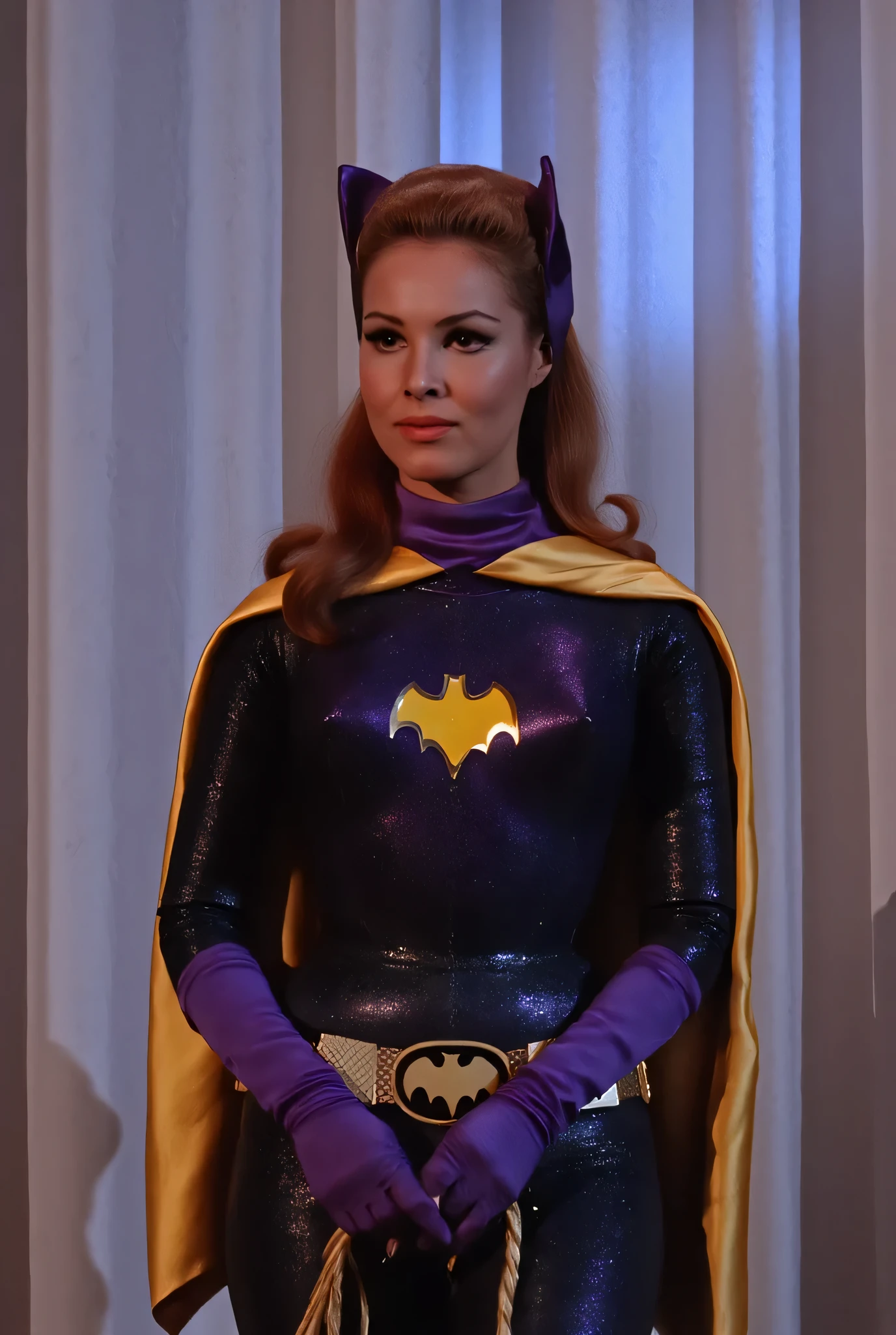 Wonder Woman, Linda Carter stands, Hands tied with rope,Pleasing Fluffy Sexy Emotions,