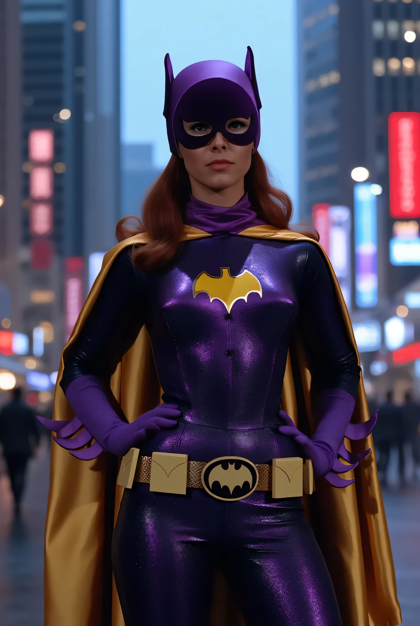 catherine-z is dressed as b4tg1rl woman, black hair