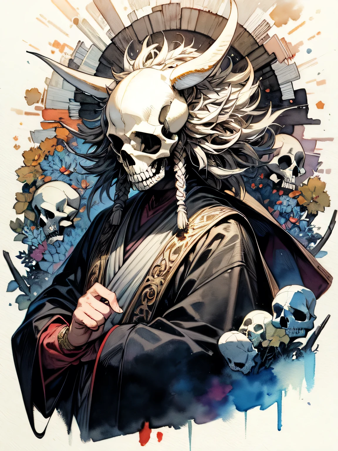 (masterpiece), (High resolution), (Very delicate), (masterpiece: 1.2, Highest quality), ((pierce;Put your hands out in front of you)), scribble, nightmare, Doll-like face, Manga Style, rough sketch, Manga Styleイラスト, (Horror elements), Japanese painting, whole body,(snap shot), (spooky), Japan sculpture,old picture scroll style, old staging, Ancient mural style, crazy illustration, Dark atmosphere, Flat Illustration, spookyな外観, A very distinctive hairstyle, disheveled blonde hair、creative accessories, Unique atmosphere、Punk Kimono、Girl punching
