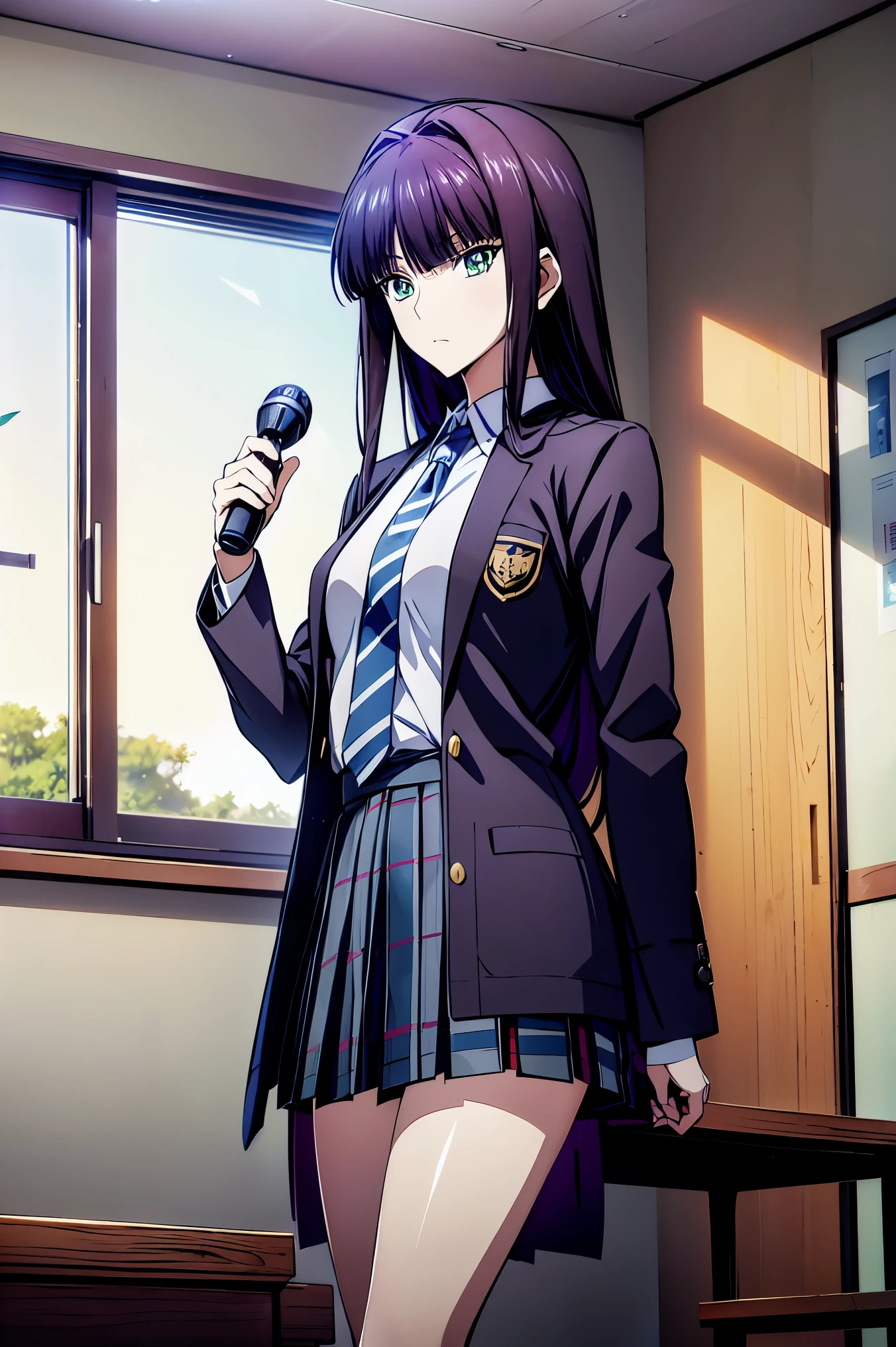 blazer uniform,赤 purple hair, green eyes, eyes like jewels, super high resolution, ((( green eyes))),赤 purple hair, beautifulアニメ高校の女の子,(Masterpiece:1.2, 最 high quality ), ( is present, photo is present:1.4), beautifulイラスト, ( natural light , Movie Screenplay ), nsfw, watch viewers , COWBOY SHOOTING , front view of the company:0.6, in the seat, Japanese, university student の女の子, perfect face, beautiful髪, beautiful顔, beautiful and amazing eyes, beautiful鎖骨, beautiful体, beautiful胸, beautiful太もも, beautiful足, beautiful指 , ((( navy jacket ), Light Blue Collared Shirt, Dark Blue Pleated Mini Skirt Vibrator , Black Socks , blue tartan ribbon tie )), ( beautiful風景), evening , Riverside, walk, smooth anime cg art , 魅惑的な Anime Girl , Let's Make a Girl in a Long Coat , high definition, very detailedなイラスト, High Resolution Faces in a Gorgeous Guest Room , RAW photos in the loop, film grain , standing , UHD and 8K Connection , 長い赤 purple hairと green eyesをした Anime Girl , Anime Moe Art Style , 若い Anime Girl の接写, smooth anime cg art , beautifulアニメの university student の女の子, Anime Moe Art Style , シュールな university student の女の子, Anime Girl , 魅力的な Anime Girl , シュールな university student の女の子, GIRL WITH SHINY CLOTHING , high definition, CG Details , high quality shadows, beautiful、delicate face、All the details , ディテール beautiful DELICATE EYES FULL OF DECISION,break( High Resolution 8K Wallpaper ),(高度に CG Details 8kの壁紙),Makima ( chainsaw man ),Scathach ( destiny / Grand Order Required ),reika shimohira , high definition, とても繊細で beautifulCGイラスト,最 high quality , is present Feeling , is present fabric, is present texture,((( debris flies))), (((最 high quality ))),8k,At 32k,Masterpiece, beautiful and charming anime woman , Supermarkets, very detailed, high definition,シュールな university student の女の子,Masterpiece, 最 high quality , high quality , Freshness , high quality texture, high quality shadow, high detail, sex, in the seat, university student , alone,I, alone, alone, ADULT BIB , beautiful長い脚, beautiful胸, beautiful太もも, Tight Legs , beautiful leg line , Slender Waist in an Unmanned Bar ,Mature body girl, big breasted with a cross eye, beautiful胸,reddish purple hair, purple hair, BLACK CURRANT HAIR , charming Anime Girl , colorful hair, Straight Hair ,shy smile,幸せそうなsmile, Brilliant Appearance ,cute smile,Cool Beauty, beautiful女性, handsome face , beautiful写実性, Attractive Figure , enchanting face , calm expression , beautiful髪,smile, colorful eyes , green eyes,Jade Eyes, beautiful目,bright eyes, DELICATE EYES FULL OF DECISION, Jewel Eyes ,Jade Eyes,( green eyes:1.5), charming face,8 heads,:171cm,彼女は首に necklace 身に着けています, necklace ,beaded necklace ,Magatama Accessories,smile,