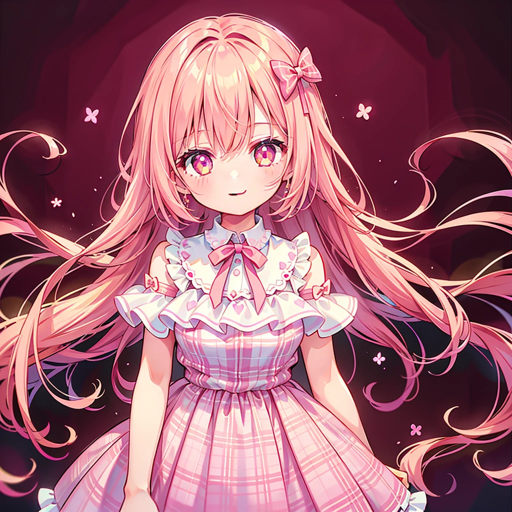 Idol-style anime character Red eyes, slightly droopy, cute expression, shy High quality dark red,Fur bolero, jacket Fluffy unpatterned fur bolero Enji-colored unpatterned dress skirt Voluminous blond twin-drill hair Strong curly hair Curly hair Big pink ribbon in hair Purple and pink horizontal striped stocking tights wearing very small round crown hair ornament blonde hair twin dr room, chair pink and purple striped tights pink and purple striped tights/stockings forehead bangs big pink ribbon in dress skirt focus on face red eyes full face shot room background no shadow, high quality Walking full face Big pink ribbon on dress skirt Focus on face Full face, high quality Walking full face