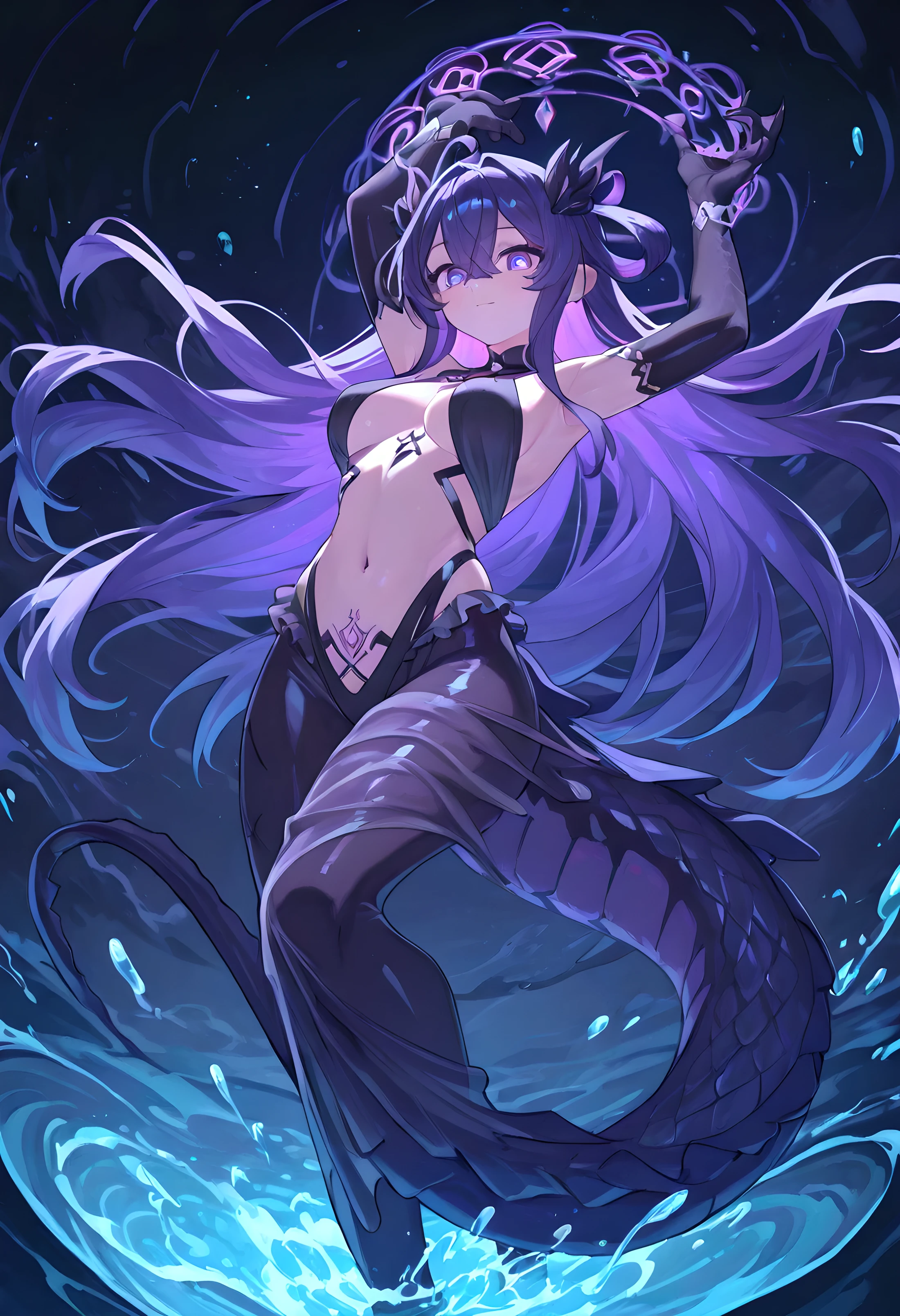Abyss,Teenage girl,livestock,An octopus,tentaculata,underwear is transparent,back shadow,The large,,succubi,Purple skin,sitted,Tongue stock,camel-toe,Buttocks close up