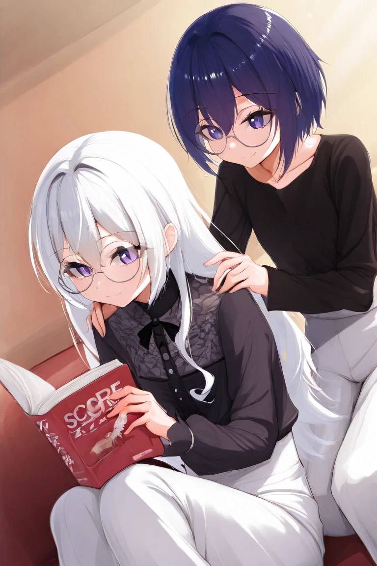 score_9_up, score_8_up, score_7_up, rating_excplicit, 1boy, hetero, kiss, eyes closed, saliva trail, <lora:Expressive_H:/7>, Expressiveh, 1girl, medium hair, white hair, french braid, red eyes, fair skin, small breasts 
, indoors, in a library, librarian, book shelves, books, <lora:tendertroupe_v0.1-pony:1>