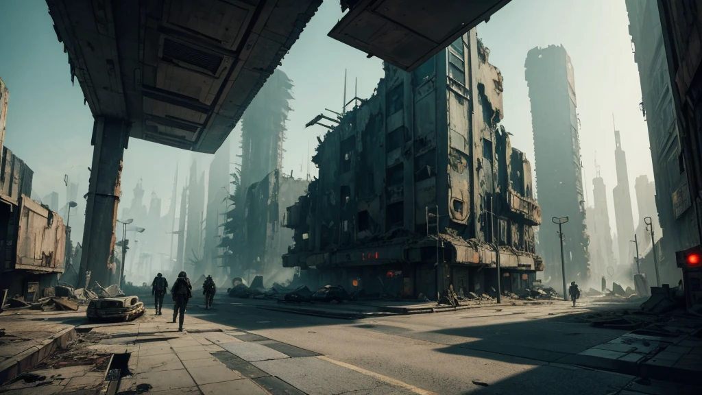dystopian future,futuristic face city in decay, people everywhere, merchants, cyborgs of the underworld, underground