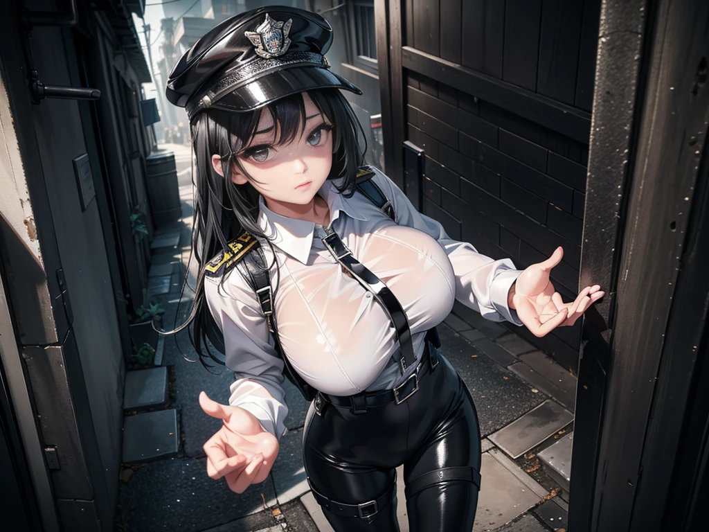 ((policewoman)),nsfw, 1girl,(masterpiece),(best quality),(ultra-detailed),illustration,(beautiful detailed),finely detailed, (beautiful detailed eyes),(Huge breasts, wide hips),pencil skirt, upskirt, puffy pussy,puffy nipples,dripping pussy, wet face, choker,((cum dripping in pussy)),((cum in face)), ((face full of cum)), (cum in breast), ((cum all over the body)), open breast, (((open vagina))), ((cum dripping in pussy)),((bukkake)),(smile)
