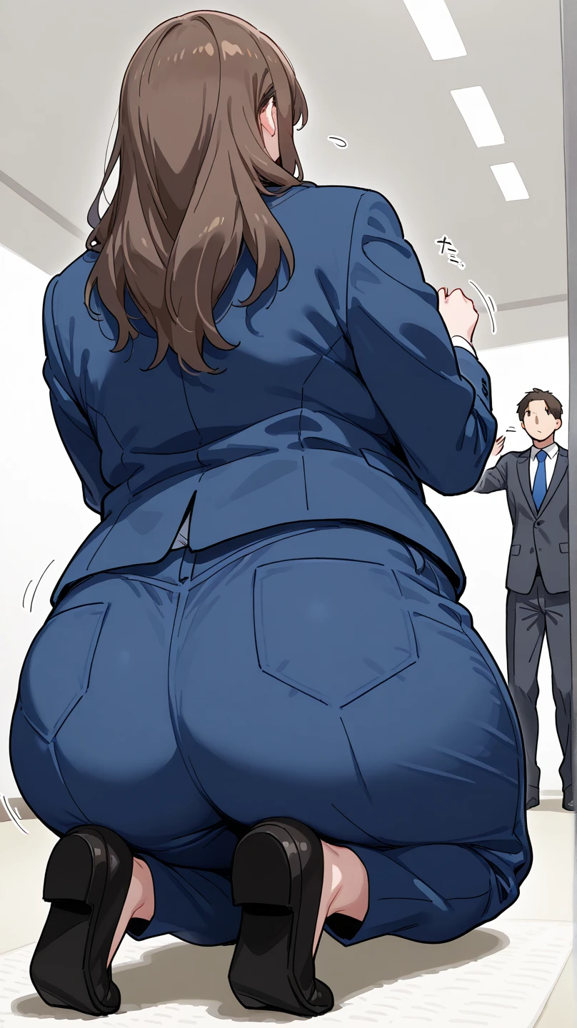 (career woman with gray suit and gray skirt).lower body.(back view:1.5).hot standing. in the train.(close up hip).,.intimate moment.surrounded by men. (4＋men with suit:1.5)...(head out of frame:1.2).hip.bottom.night.adult woman with skirt.suit.,,masterpiece. high quality.,anatomically correct.,,(business bag:1.5).another hand.(very crowded).career woman is blonde hair.(pull up skirt:1.2),(grabbed ass by another hands:1.5)