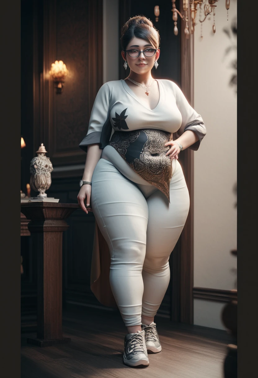 tapered statue of a woman with a big belly in a room, figura completa hiperrealista, statue of the perfect woman, por Russell Dongjun Lu, Inspirado em Maxim Verehin, escultura de argila cgi, escultura digital, escultura realista de Bernini 8k, HypperEscultura 3D realista, CGSsociety, corpo inteiro, corpo forte e gordo bacanal, corpo inteiro fotorrealista