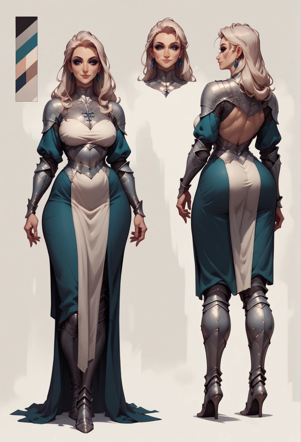 (character design sheet of dog robot) realistic, detailed, camera eyes, Metallic face and skin, bold head, no hair, flexible armor, standing posture, light background, vibrant colors, professional concept art style, high resolution, studio lighting, fine details, gun, Machine guns, shield, swords, Bazooka Cannon, missiles, Missile pods, Communicator, Energy pods, Ammunition magazines , dynamic pose, gigantic breasts, huge ass(character design sheet of gigantic busty pregnant) realistic, detailed, luxurious jewelry, glamorous makeup, sexy and revealing outfits, low heels, curvy body shape, confident posture, fashionable accessories, stylish hair, standing posture, light background, vibrant colors, professional concept art style, high resolution, studio lighting, fine details, dynamic pose,