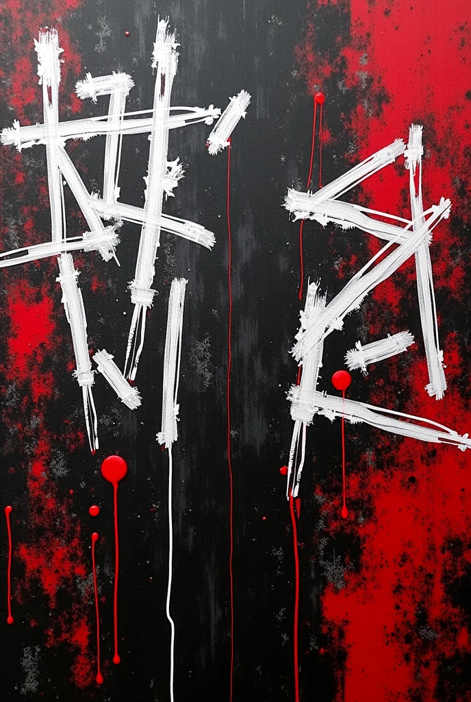 Abstract painting with red and black colors