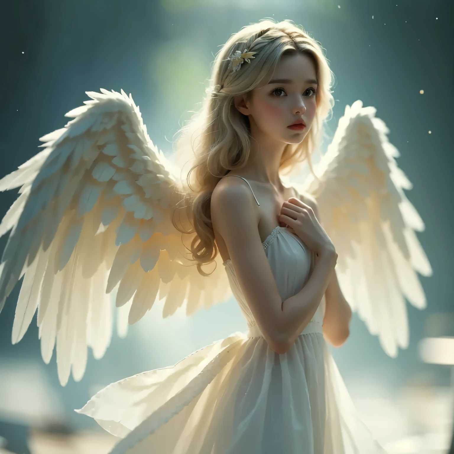 ( Masterpiece, top quality:1.2), (1 angel doll), Alone, Small Wings,