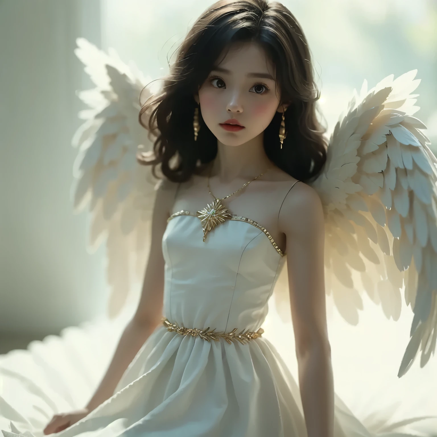 ( Masterpiece, top quality:1.2), (1 little angel doll), Alone, Small Wings,
