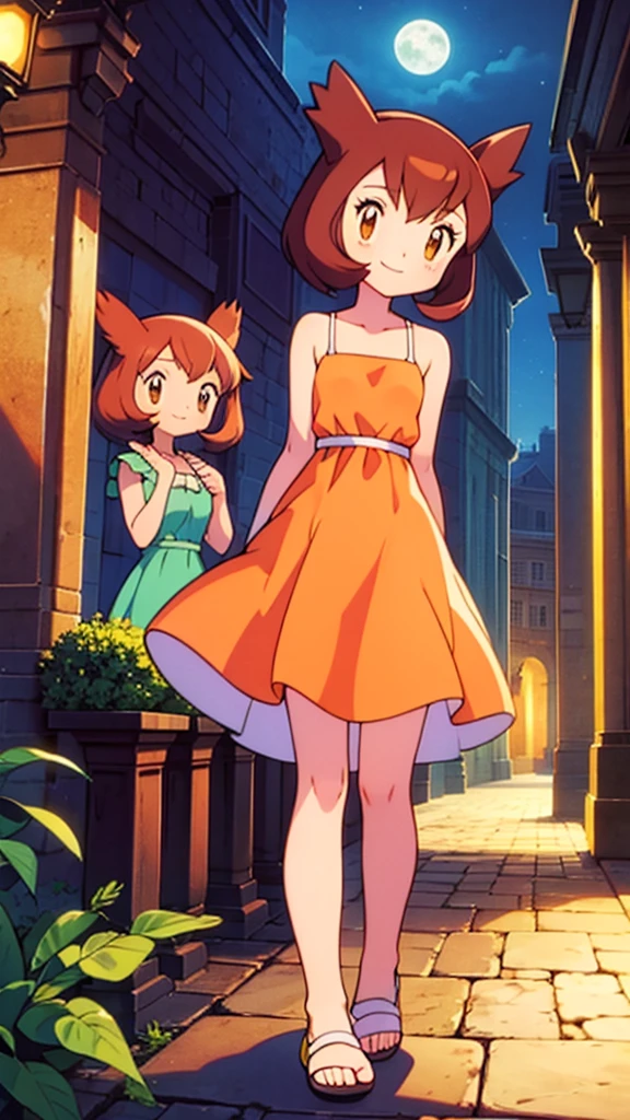 (Misty_Pokemon)
(Berry Short,Orange Hair,one side up hair,Big green eyes,Small breasts,Skinny) look up_Away, night、Respect:1.5、night空、milky way、Countless Star、one person 、8 heads, beautiful dress 、Box Dress、In the mountains, Dim lighting, beautiful Dark darkness