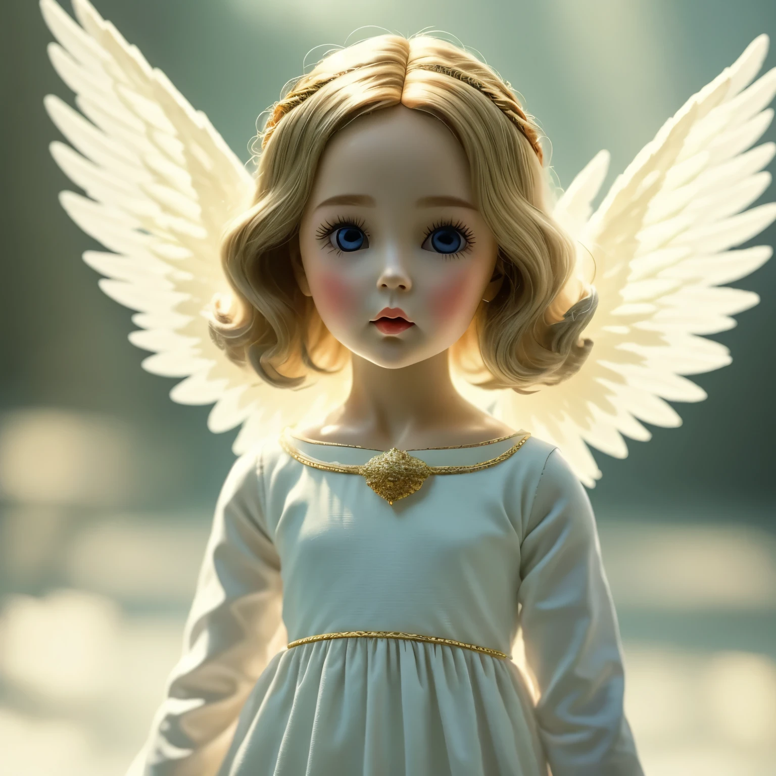 ( Masterpiece, top quality:1.2), (1 angel doll), Alone, Small Wings, Kind Face、