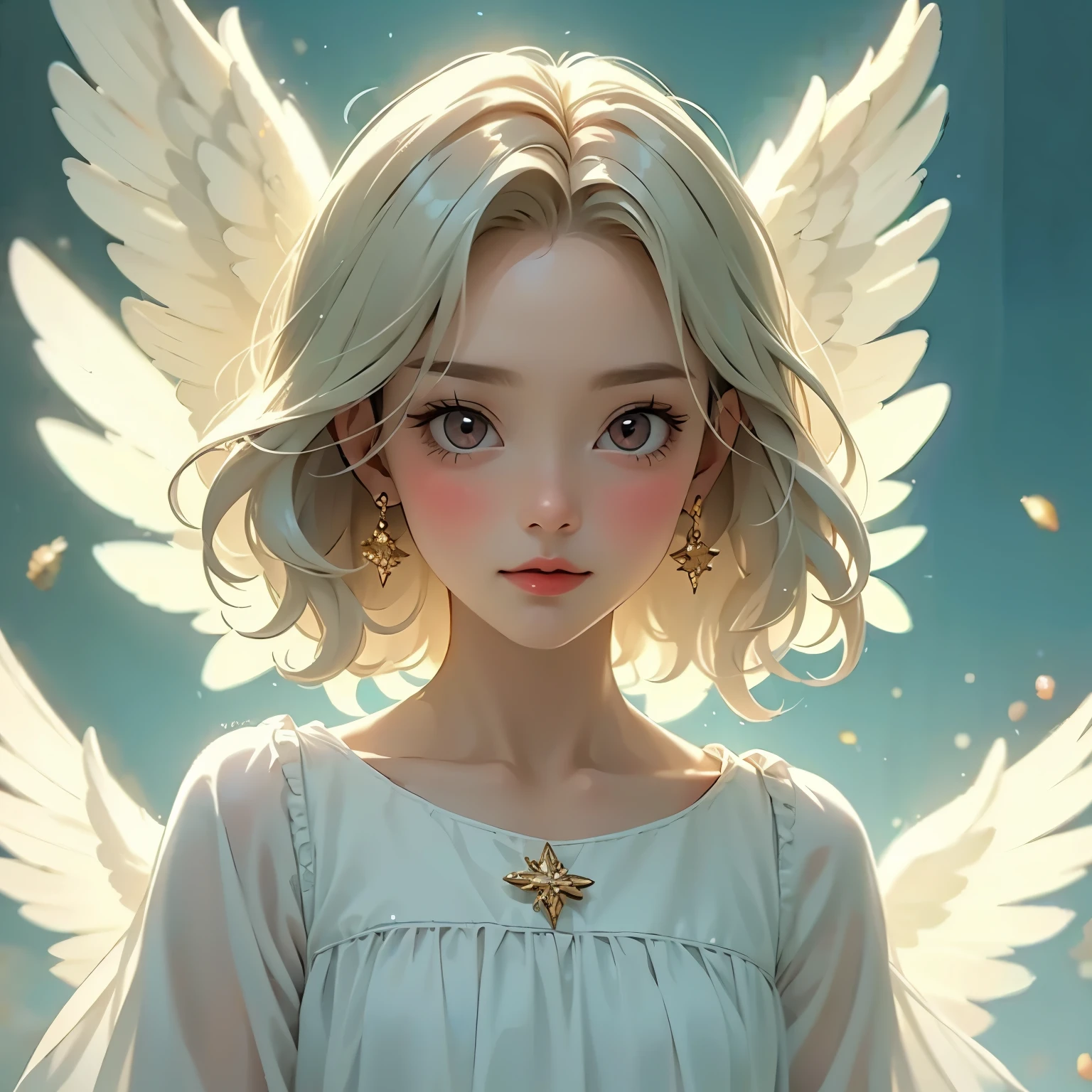 ( Masterpiece, top quality:1.2), (1 angel doll), Alone, Small Wings, Kind Face、