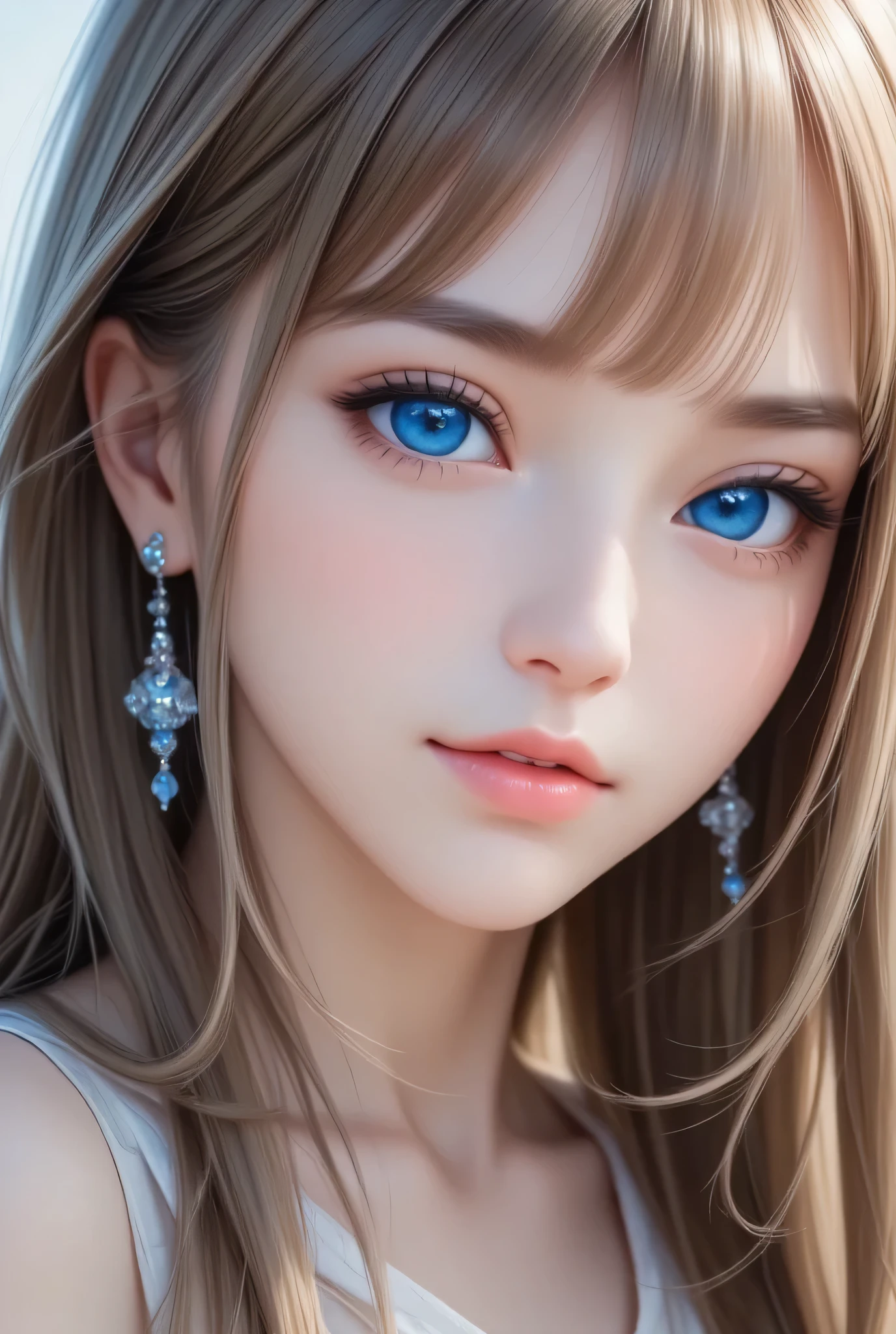 (super cute young face:1.3),
(full body shot:1.5),
(sparkling clear attractive large glowing eyes:1.5), (japanese idol face:1.5),very beautiful cute girl,(:1.4),cheerful happy smile,exquisite smooth and silky long brown straight hair,fair skin,(happy cheerful smile),professional photogragh,
happy cheerful smile,body shot,very thin natural makeup