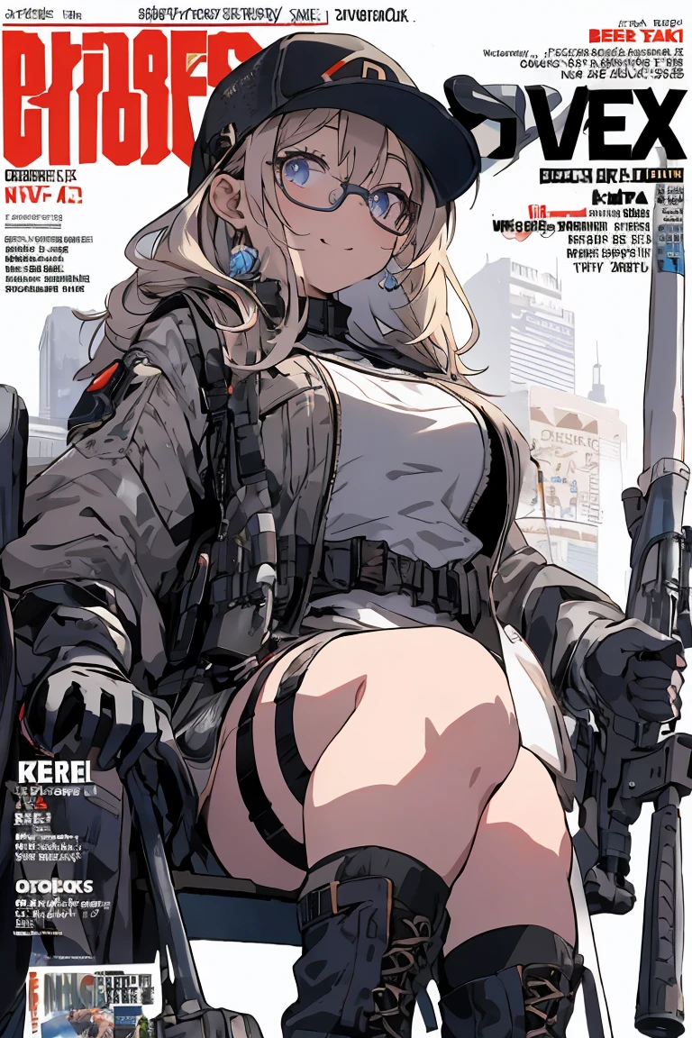 (Motor irreal:1.2), CG ultra realistak, (fotorrealista:1.1), (textura de la piel:1.1), woman, wearing (micro bikini:1.2), (open jacket:1.1), (tight thigh highs:1.2), (ultra mini bikini), (heavy gun:1.1), (shell casing), looking at viewer, bangs, (ammunition belt), (gloves:1.1), saggy breasts, firing, picture, (beautiful female, long hair, (black messy hair), delicate skin, (round breasts), (bubble butt), (wide hips:1.1), (slim waist:1.1), (thick thighs:1.1), (detailed face and eyes:1.2), (metal texture clothes), (standing on ruins), (holding a heavy sniper rifle in her hand:1.2), (detailed background), (perfect sniper rifle:1.2), (detailed hand and finger:1.2), (medium breasts:1.2), (busty), (deep cleavage:1.2), (labia outline:1.3), (hard teat:1.3).