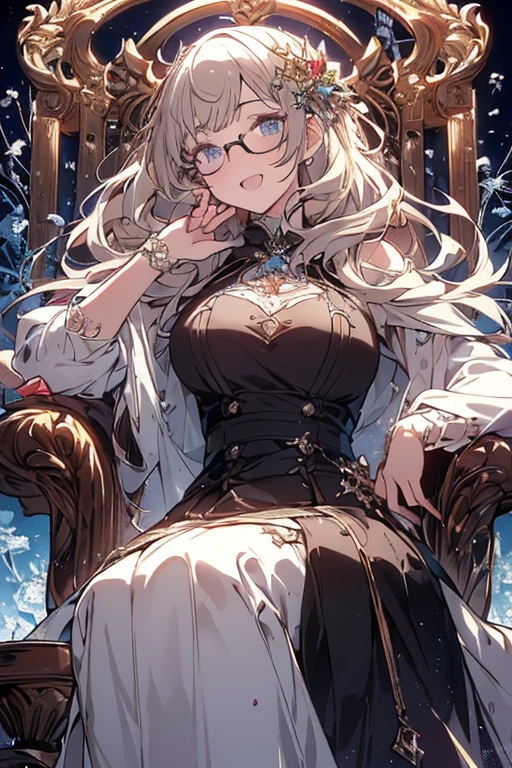 Big ,two legs,White knee-high socks,(princess cut hairstyle),Short hair details,Have long hair on the sideburns,Wearing round glasses,in the library,read a book,reading,Deep V one-piece swimsuit