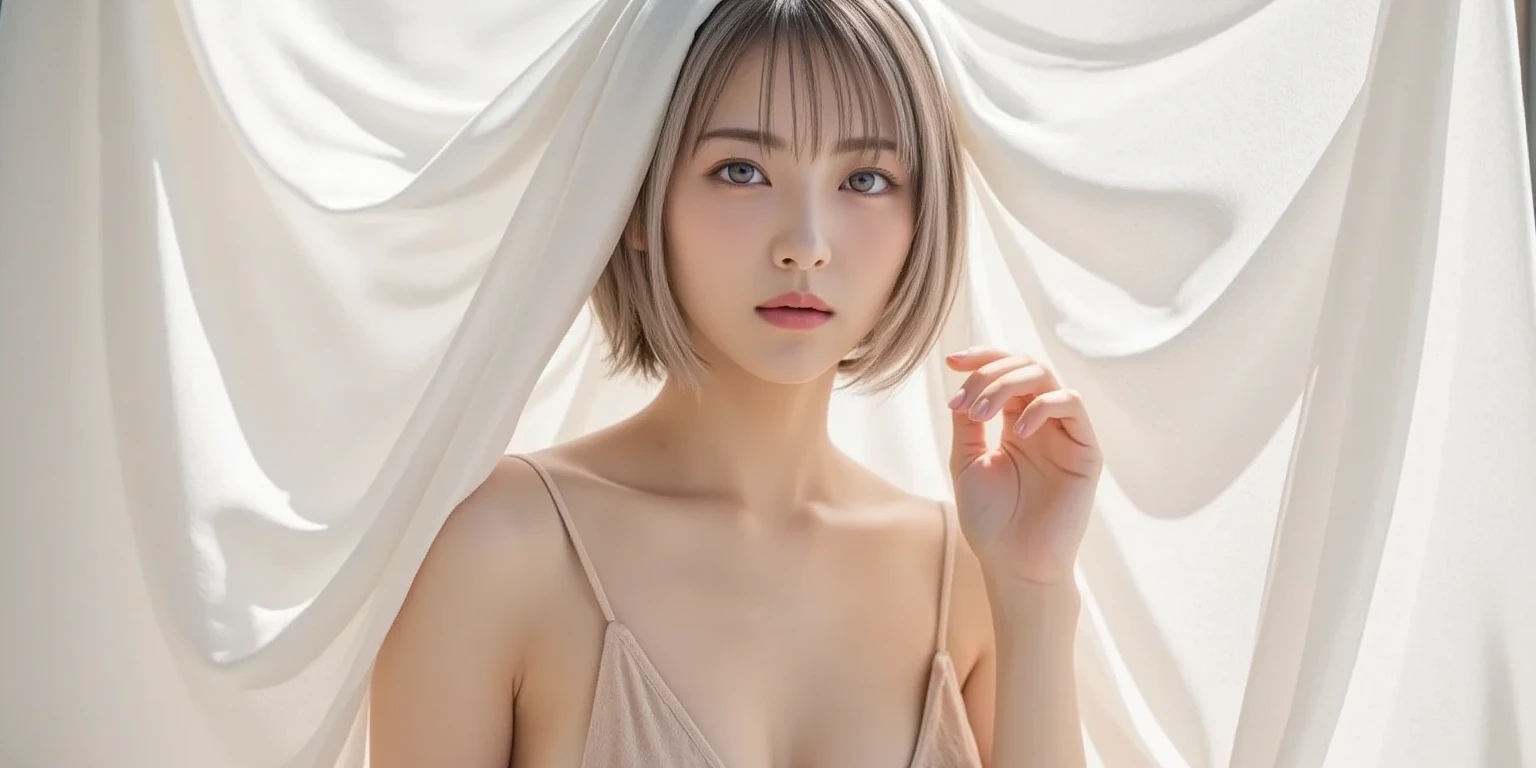 Pink lace thong and bra,(See-through 1.4、See-through 1.4)、Small breasts, (((とてもエレガントでbeautiful, Perfect detail, Very detailed))), whole body, The most detailed girl, Written boundary depth, 美しくdetailedなwhole body, Thin legs, 1 person, 30 years old, Very short hair, Spiked Hair, Gray and silver hair, beautiful detailed hair, Perfect Face, Expressionless, beautiful, detailed, Deep Eyes, Please open your mouth a little, Delicate arms and hands, Pale skin, Earrings, beautiful and gorgeous necklace, Colorful background, HD background, Blurred Background, とても繊細でbeautiful, masterpiece, (((Highest quality, とてもbeautiful8K CG壁紙))), (((Trendy hairstyles))), (Inside the room,Stylish interior,window),((Glowing skin and hair))、Beautiful and transparent photos、