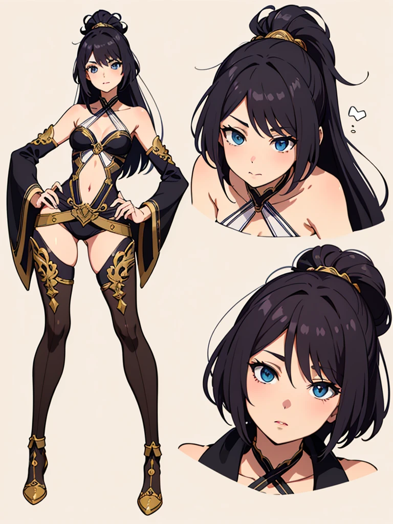 1woman, reference sheet, (mermaid character design, front, back, side) dark brown hair, blue eyes. mage outfit, ancient runes on clothing. lean athletic build. neatly kept, long hair. half fish. beautiful, shimmering silver tail, covered in scales. Large chest, endowed breasts.