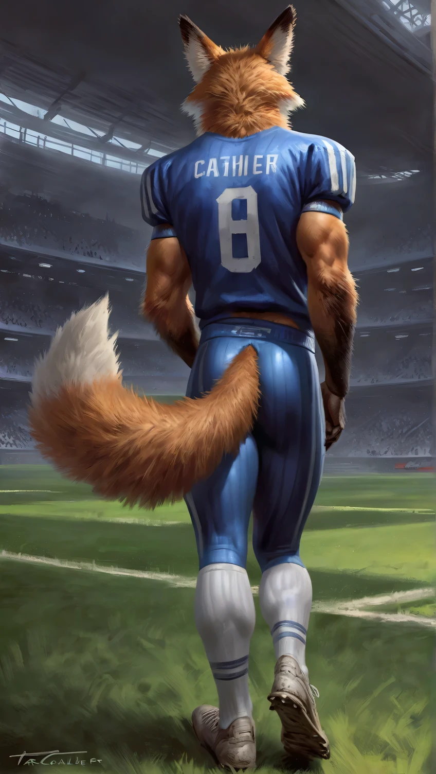ryan(sing), sing movie, cola, green eyes, (posing:1.3), (Soft shading), 4k, anything, ((take off face, take off)), (whole body), por zackary911, by zaush, (by staff:0.5), city (salon, white tank top, black briefs, looking at the viewer, smile, squatting posture