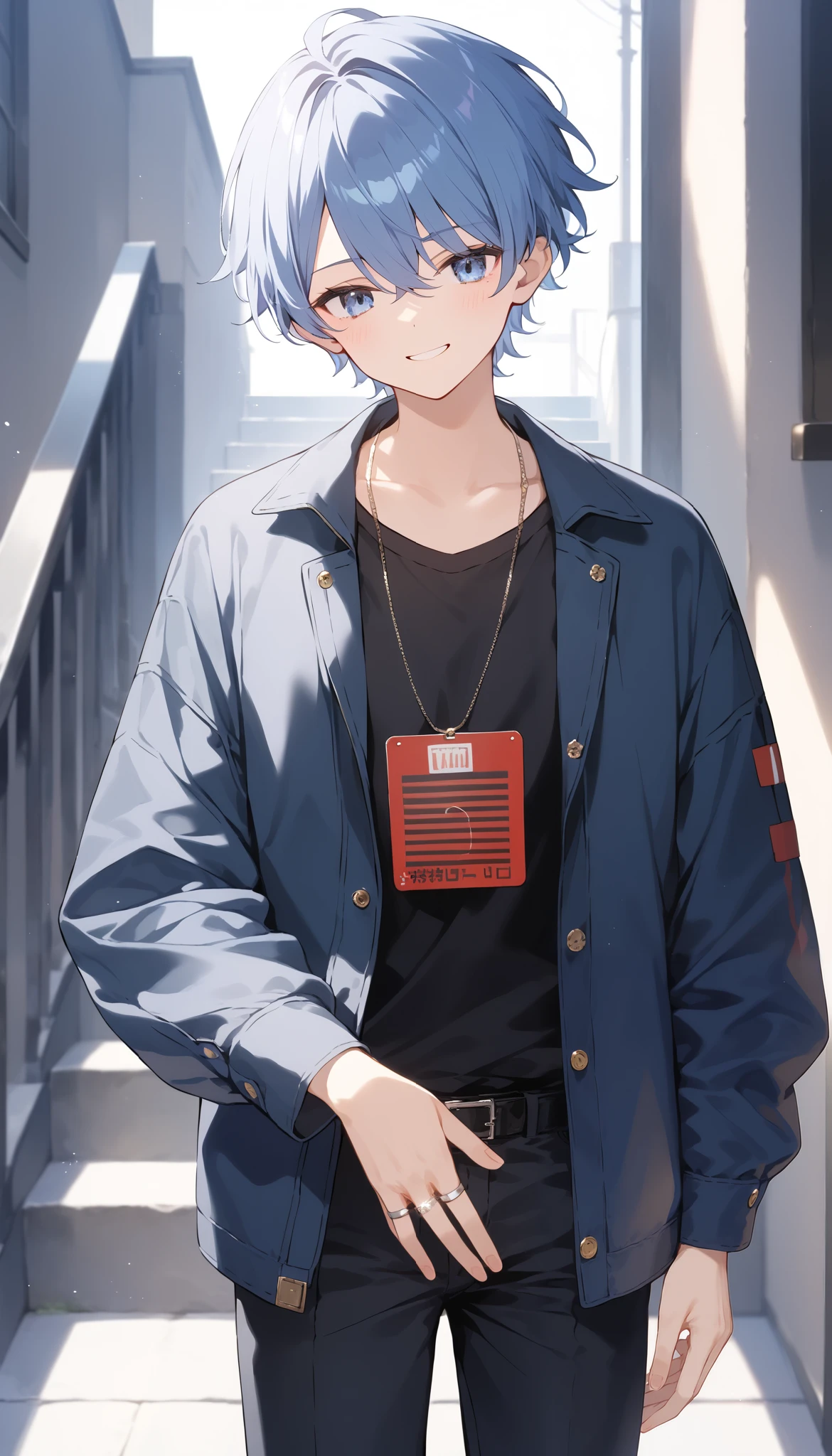 Young man, short silver-white hair, light blue eyes, unobstructed, ragged clothes, tattered clothes, dirty, gray-headed, collars, chains, iron cages, clothes full of holes, hands handcuffed, shackled, looking down, face red