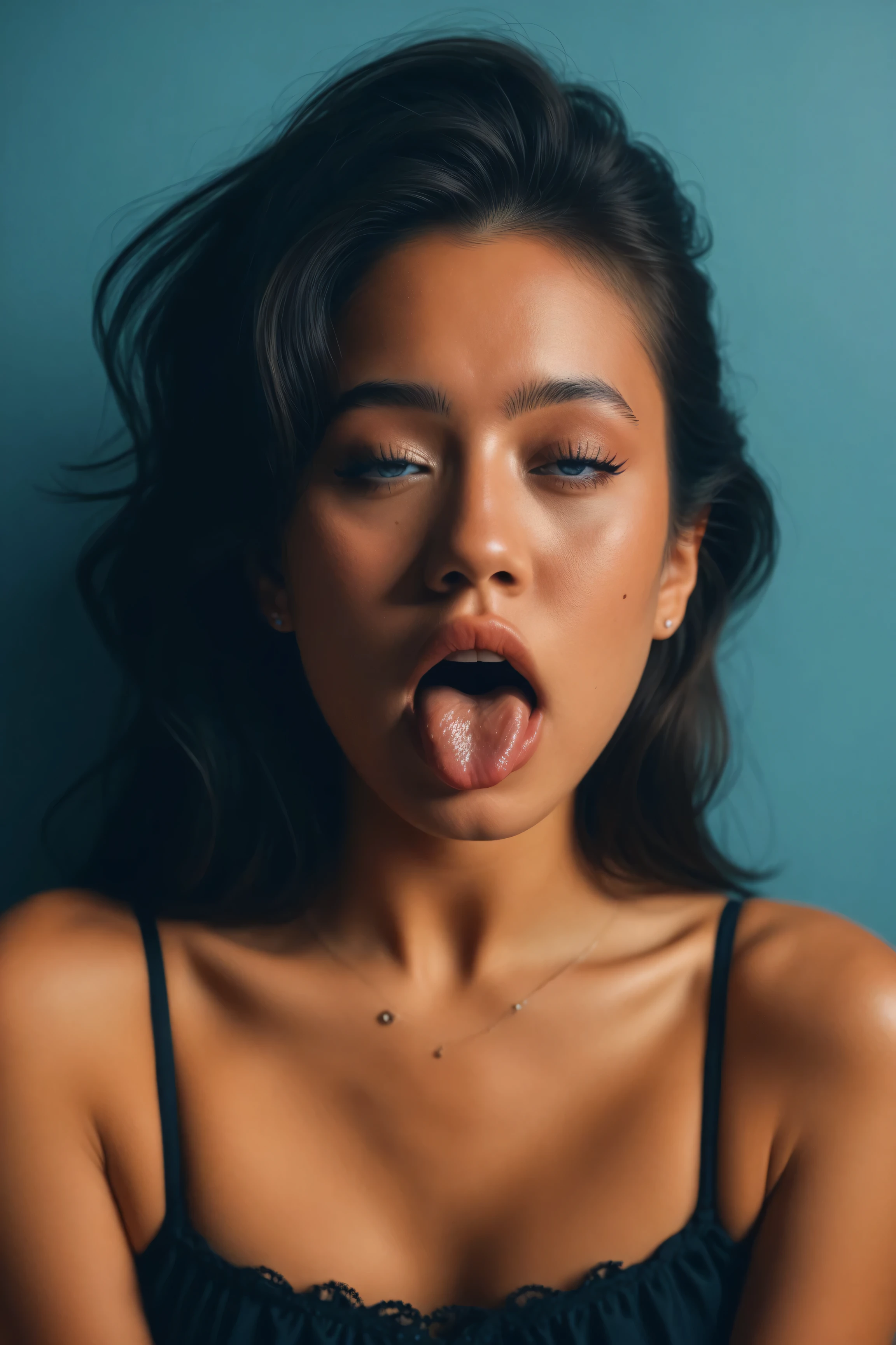 analogue photography of ahegao, <lora:add_sharpness:0.5> <lora:epiNoiseoffset_v2-pynoise:0.6>, <lora:lora_NeonNight:0.8>, pastel pink neon lights, flat lighting, (soft saturation:1.2), <lora:photoblend:0.6>, <lora:ahegao_V1:1>