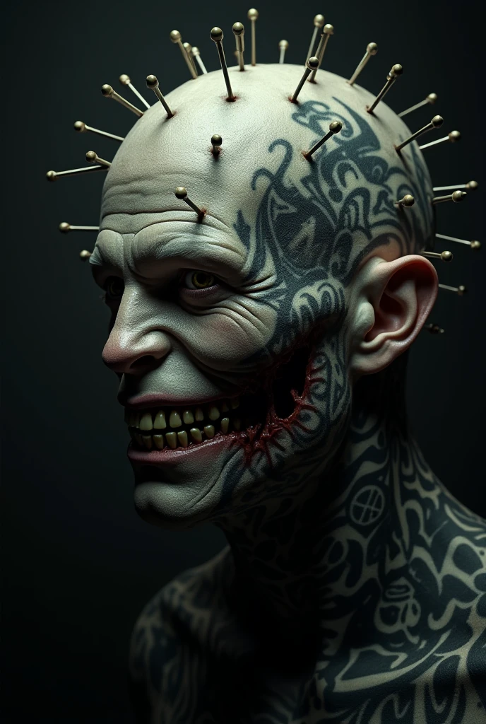 Make a similar character Zombie boy template, but at 50 add the skull tattoos on your face