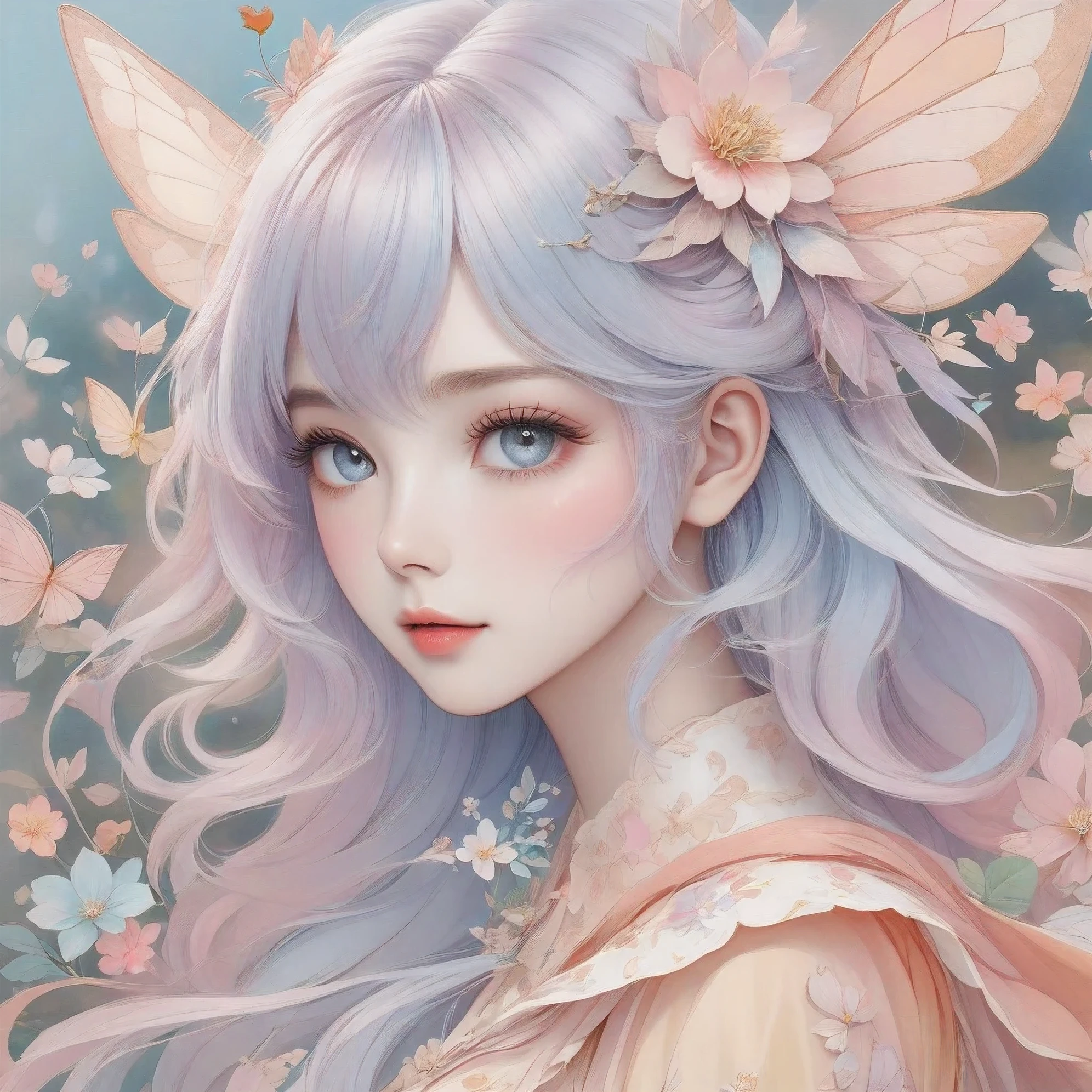 best quality、Popup、 pastel、とても cute、Patchwork、 cute、、、Ultra delicate、 beautiful、、fairy tale、 cuteドレスを着た小さな女の子