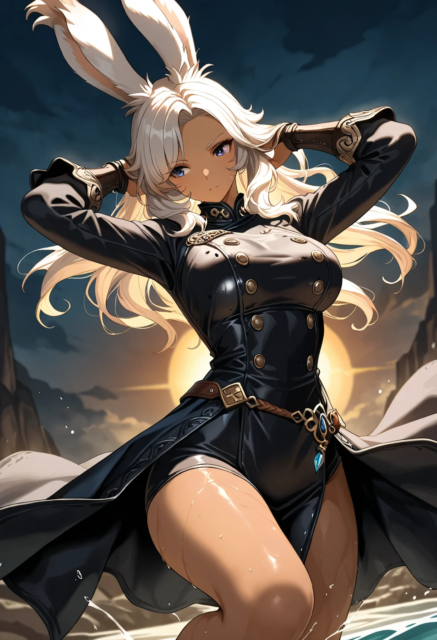 1womanl,33yo,熟妇,Bigchest,Raised sexy,Pornographic exposure, 独奏,Beauty contests,standing on your feet(Background with:the sea,snow mountains,warships,at winter season,Blizzarding,Big snowflakes)On warships, She has long blonde hair,Long hair flutters in the wind,Redlip,dynamicposes,Sweat profusely,drenched all over the body,seen from the front, hair straight, mostly cloudy sky,(((tmasterpiece),(Very detailed CG unity 8K wallpaper),best qualtiy,cinmatic lighting,detailed back ground,beatiful detailed eyes,Bright pupils,(Very fine and beautiful),(Beautiful and detailed eye description),Blue eyes,Redlip,ultra - detailed,tmasterpiece,)),facing at camera,(The upper part of the body),A high resolution,ultra - detailed),revealing breasts,Bare genitalia, Bulge,legs are open,sexyposture,Camel toes,Flushed complexion,Open-mouthed,frontage,American officers,Officer's cap,elementary student(Wearing:Black cloak,Down jacket White officer winter uniform,Sexy leggings,Armour,Gold wire embroidery,Snowflake decoration,Sci-fi futuristic style)