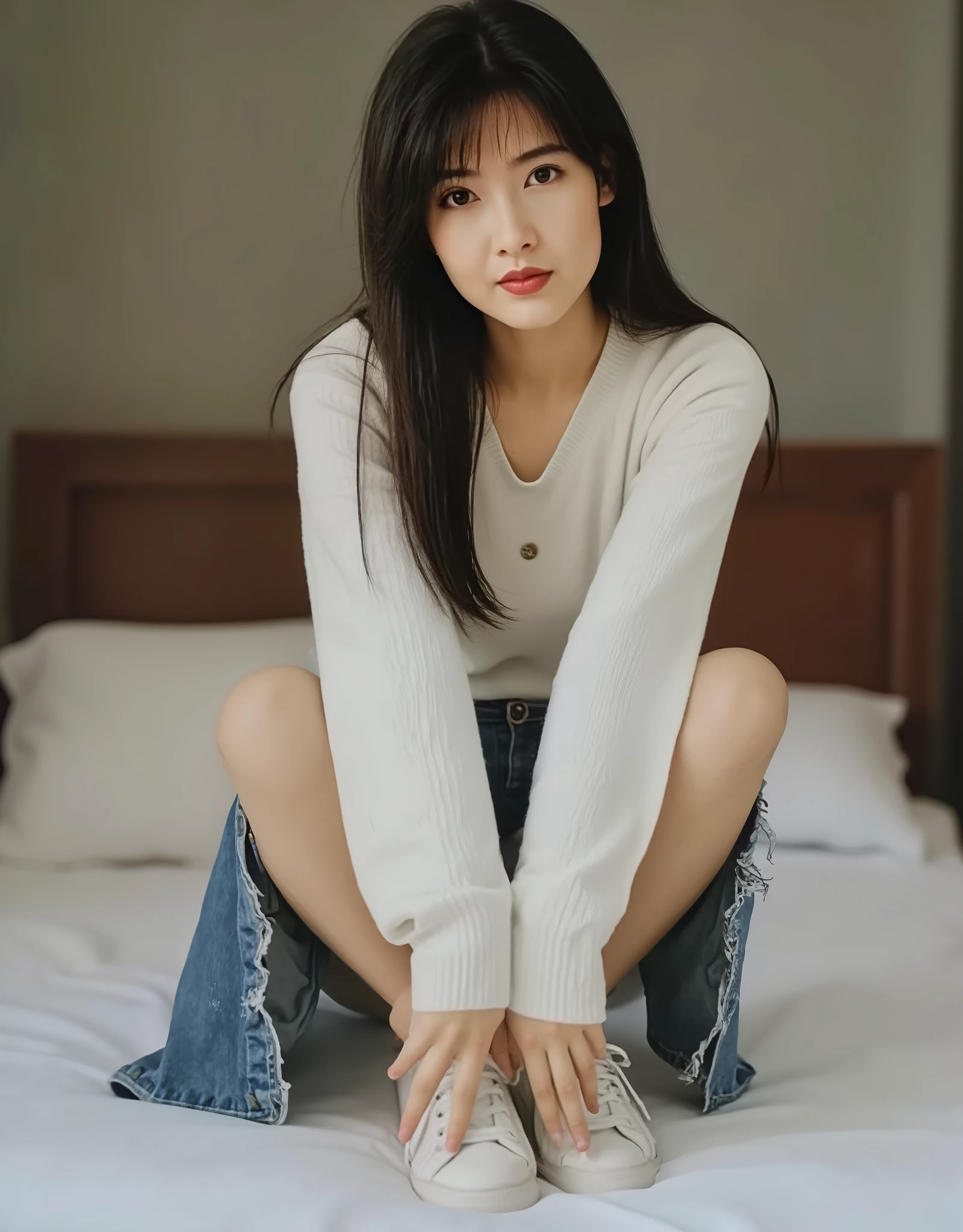 Perfect Japanese Girl, 23 years old, huge breats, spreading legs, long black hair, cute face, library setting