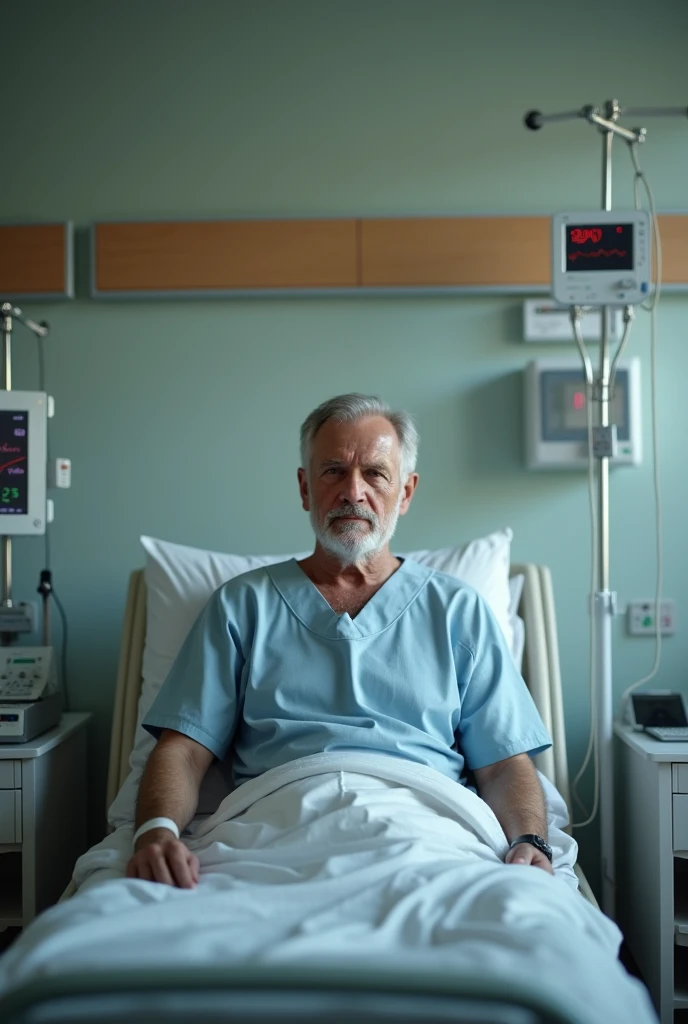 There is a person who is lying in ICU in hospital in emergency ward